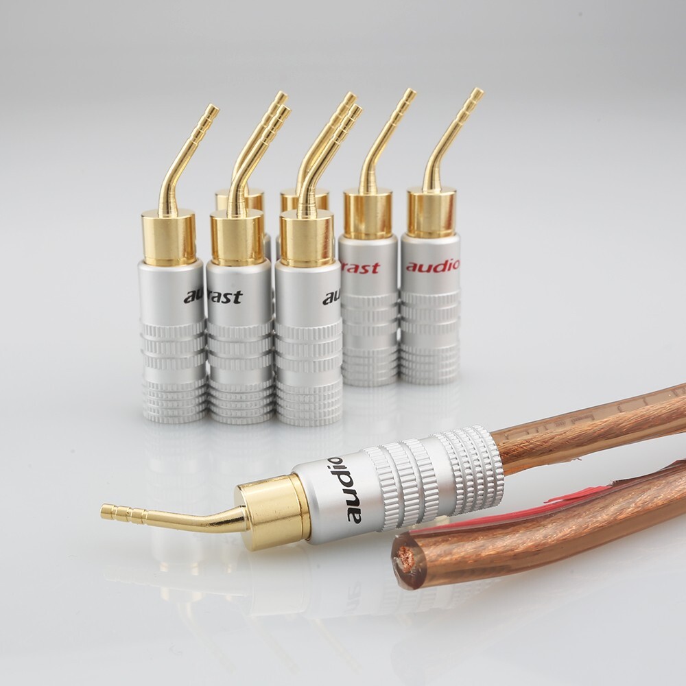 8Pcs 4mm Pin Jack Banana Plug With Gold Plated Connector DIY Hifi Speaker Cable