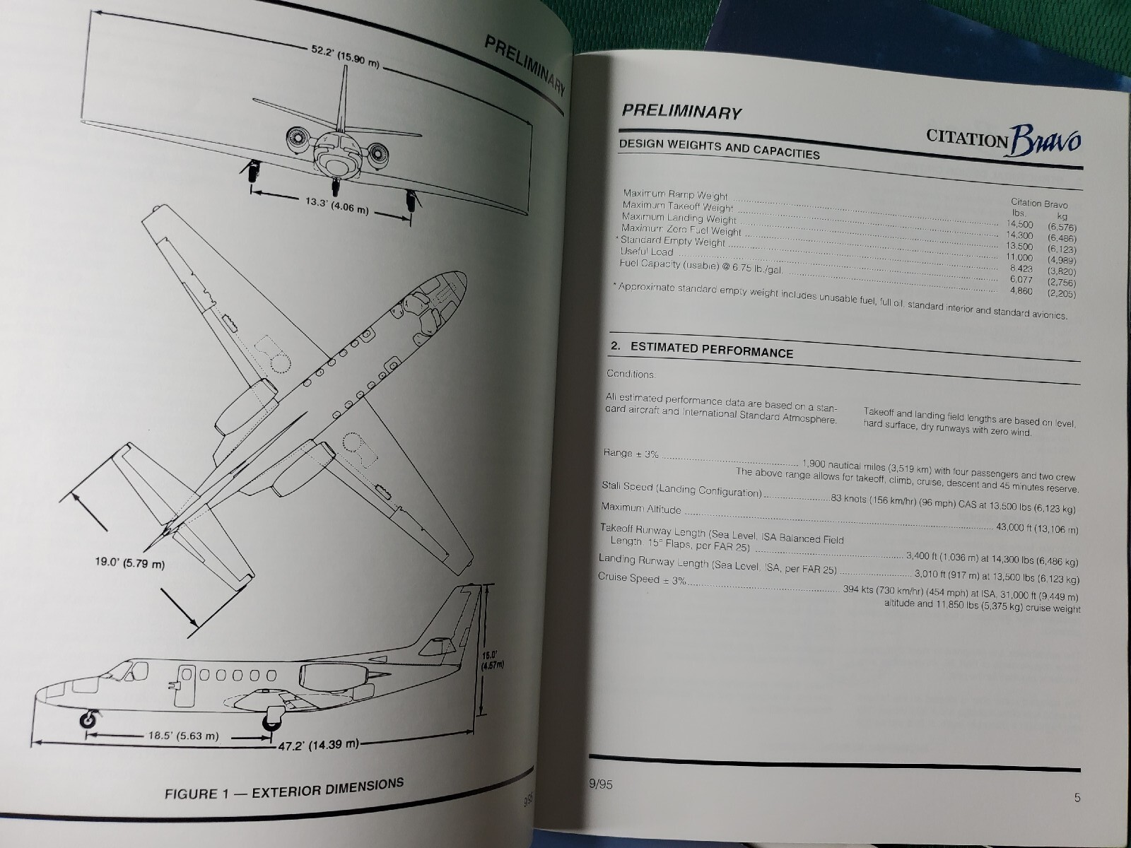 CESSNA CITATION BRAVO Brochure & Preliminary Specification & Description