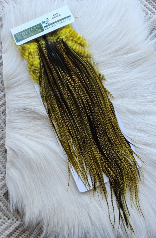 Whiting "" Dry Fly  Full Saddle,, Color;  Dun/Yellow.   Free Shipping.