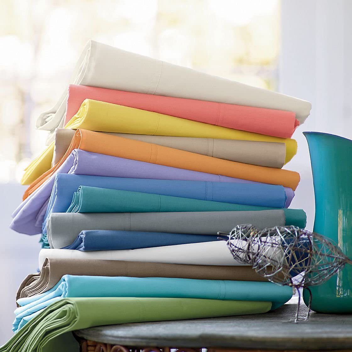 1000-1200 THREAD COUNT 100% COTTON 6 PCs SHEET SET SOLID COLORS US CAL KING