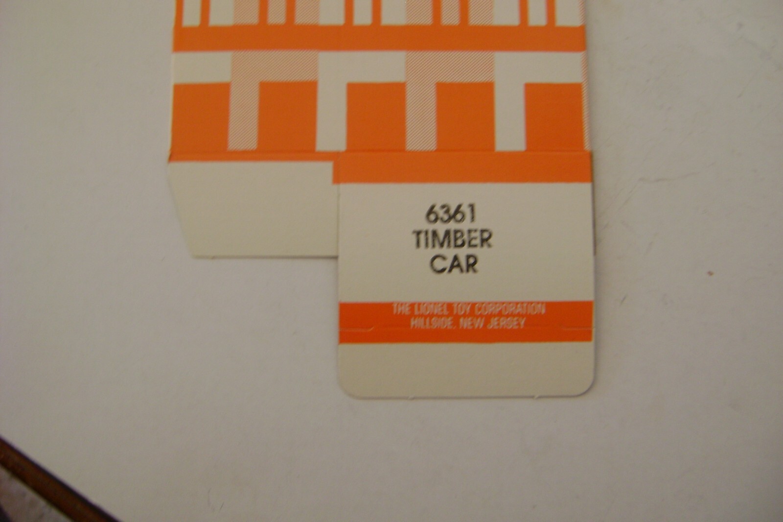 Lionel 6361 Timber Car- Original Hillside Box