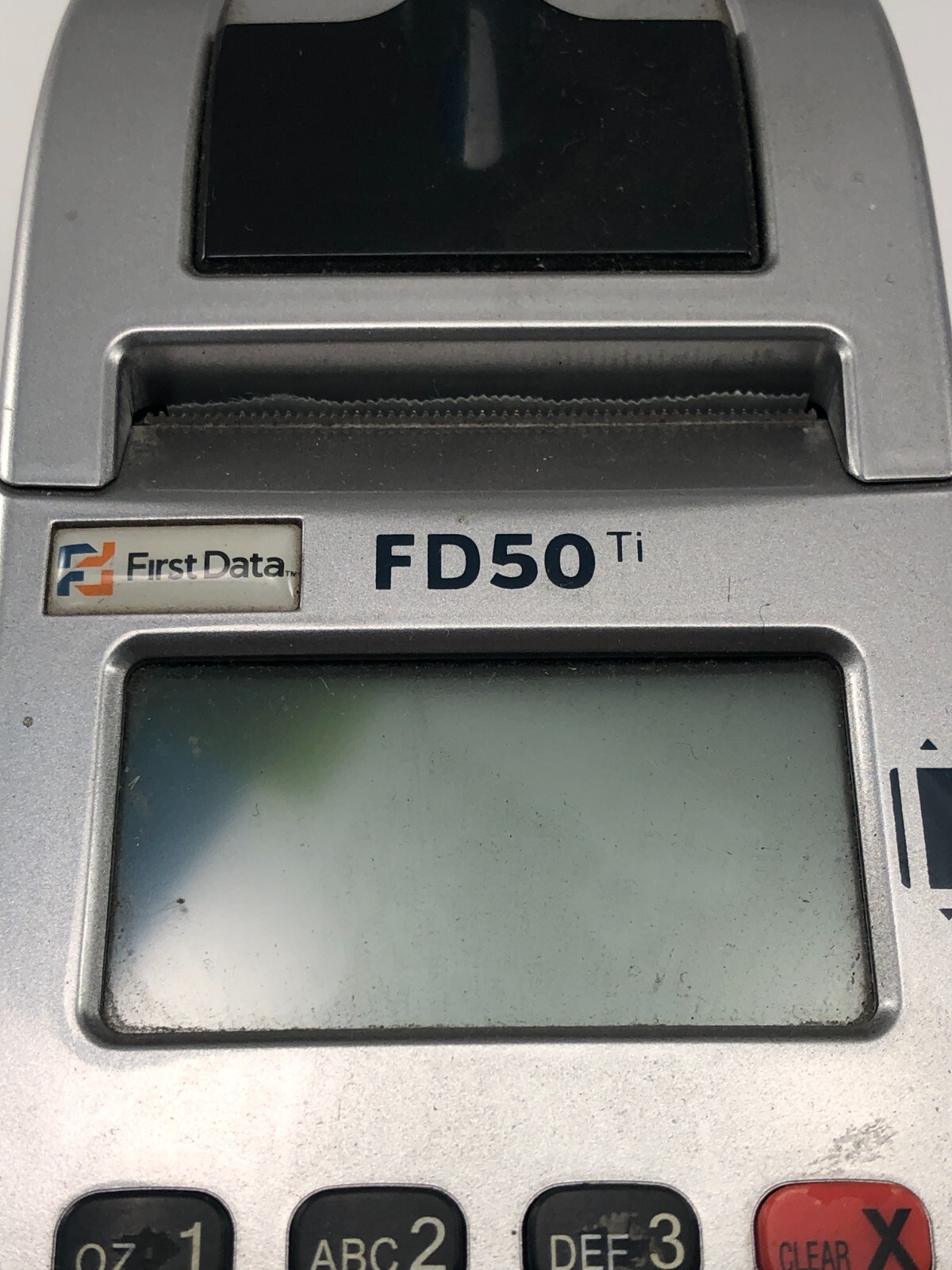 First Data Fd50 Ti Set Credit Card Terminal Reader Scanner