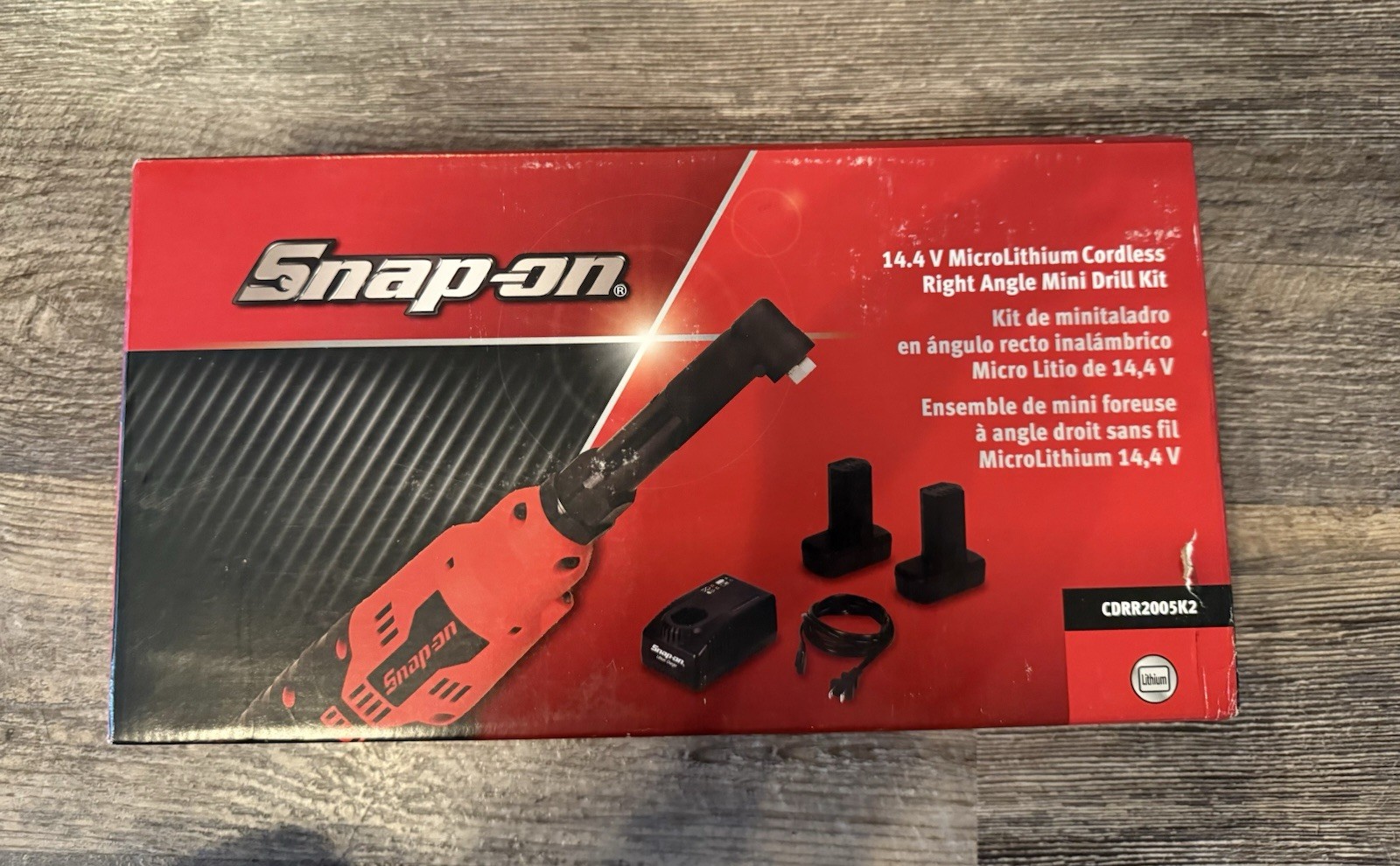 SNAP ON CDR2005K2 14.4 MICROLITHIUM CORDLESS RIGHT ANGLE MINI DRILL KIT