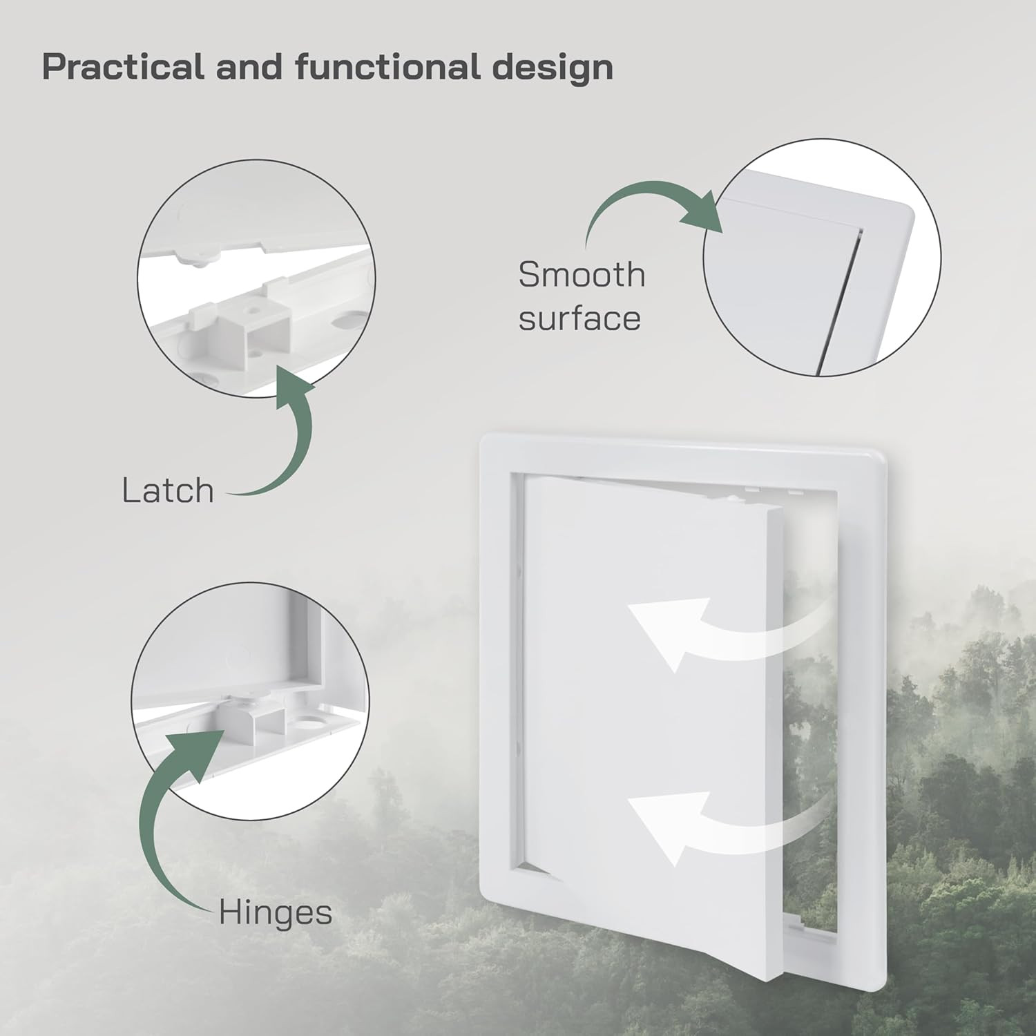 White ABS Plastic - Access Panel 8 X 10 Inch - Access Panel with Door for Drywal