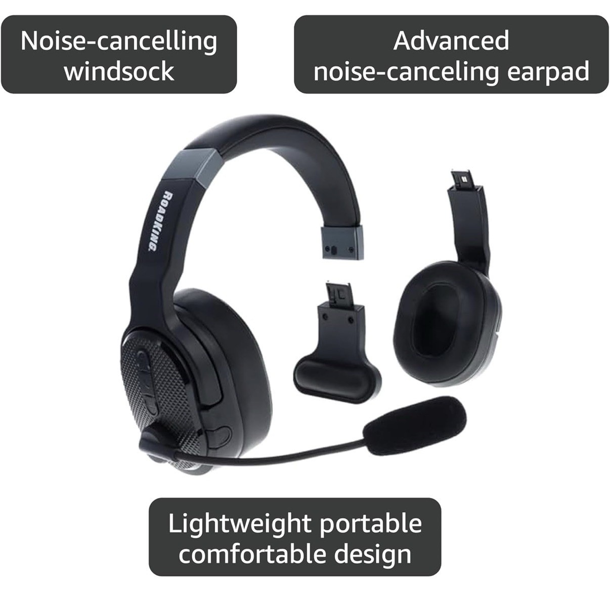 RoadKing RKING4000 Wireless Over the Ear Headset - OPEN BOX