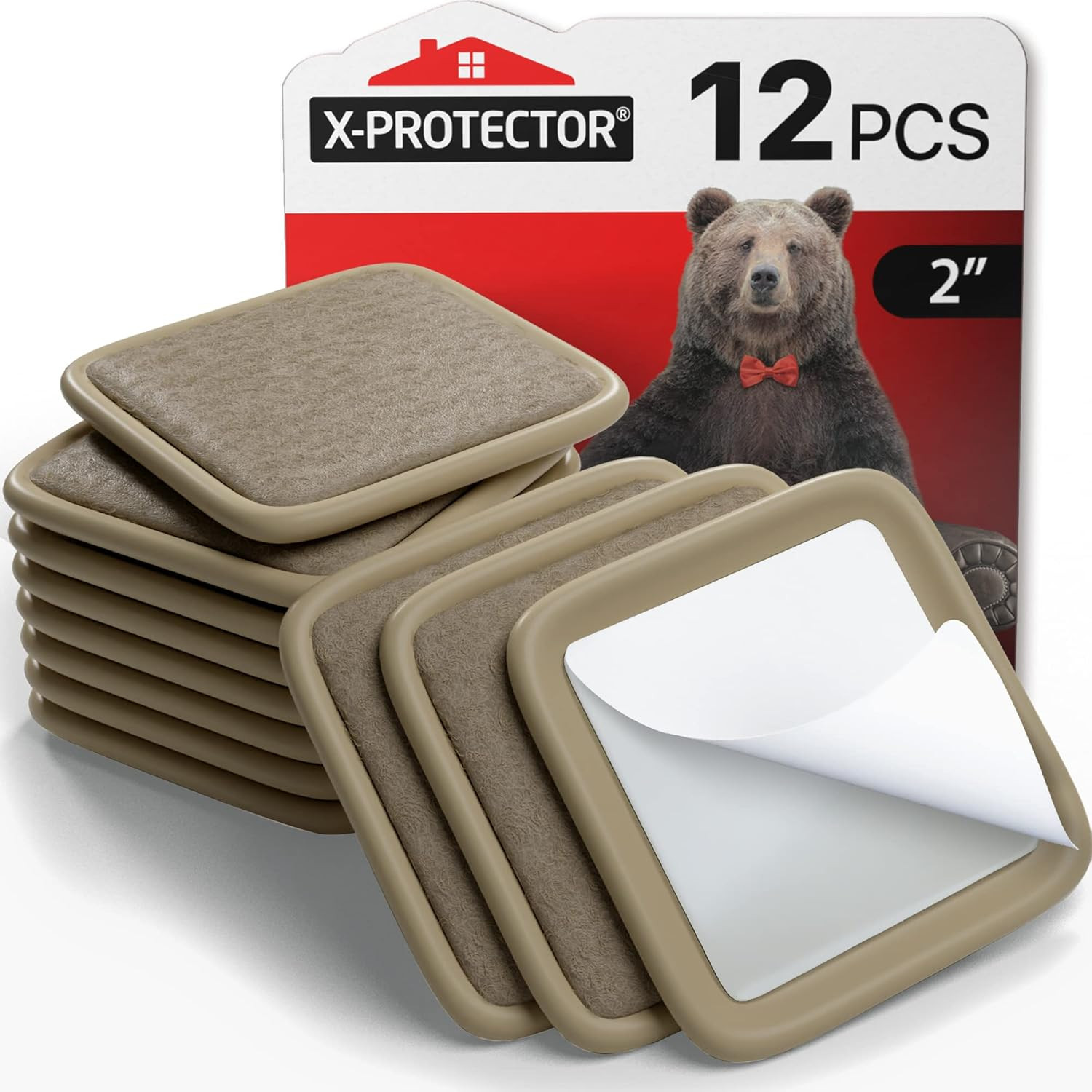 Furniture Sliders for Hardwood Floors  12 PCS - 2” Furniture Floor Protectors –