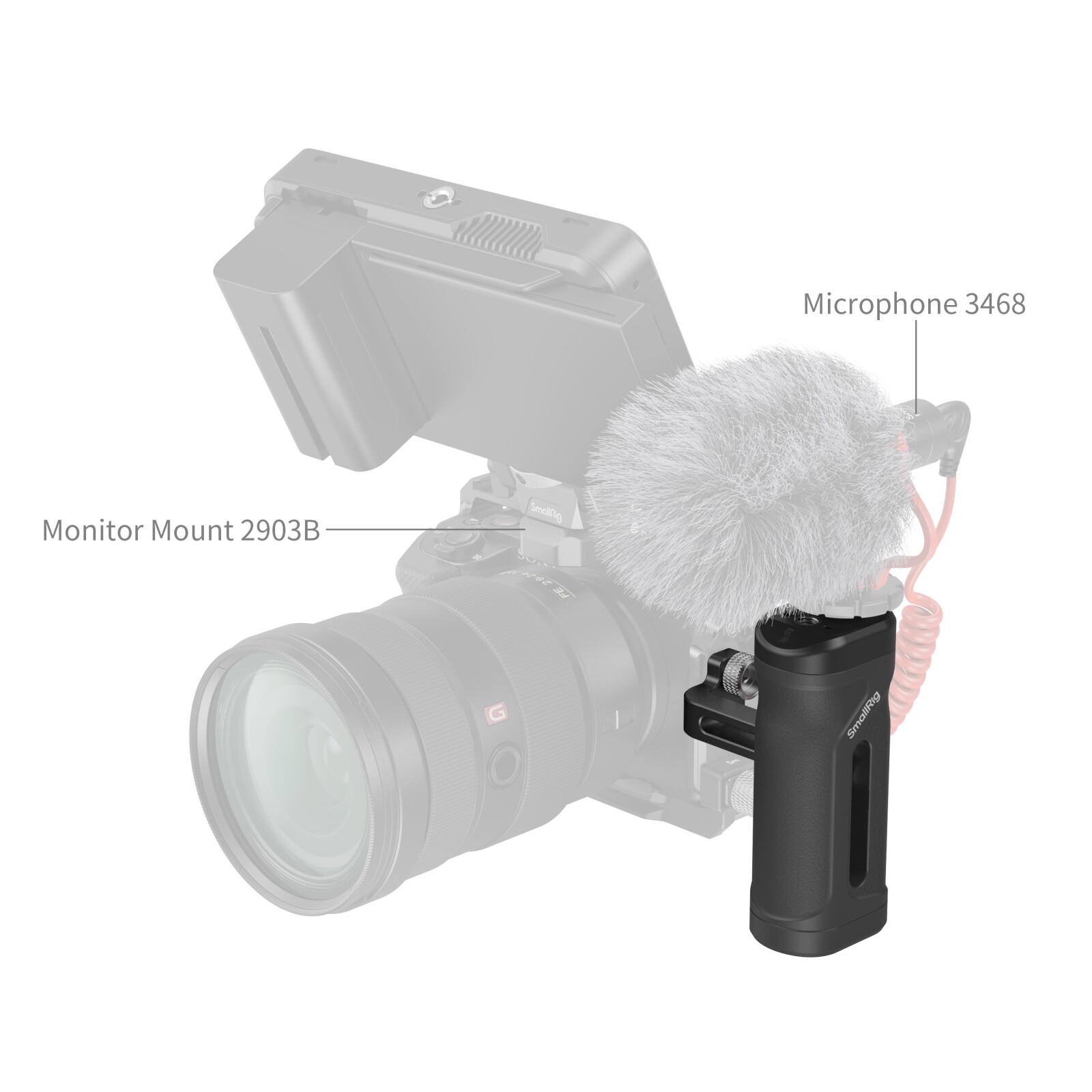 SmallRig Lightweight Mini Side Handle with Dual 1/4"-20 Screw Mount 4755