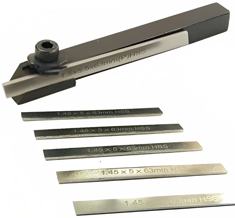 Apextooltrolley 8mm Mini Parting Tool Cut Off Holder with 6 Pieces HSS Blades
