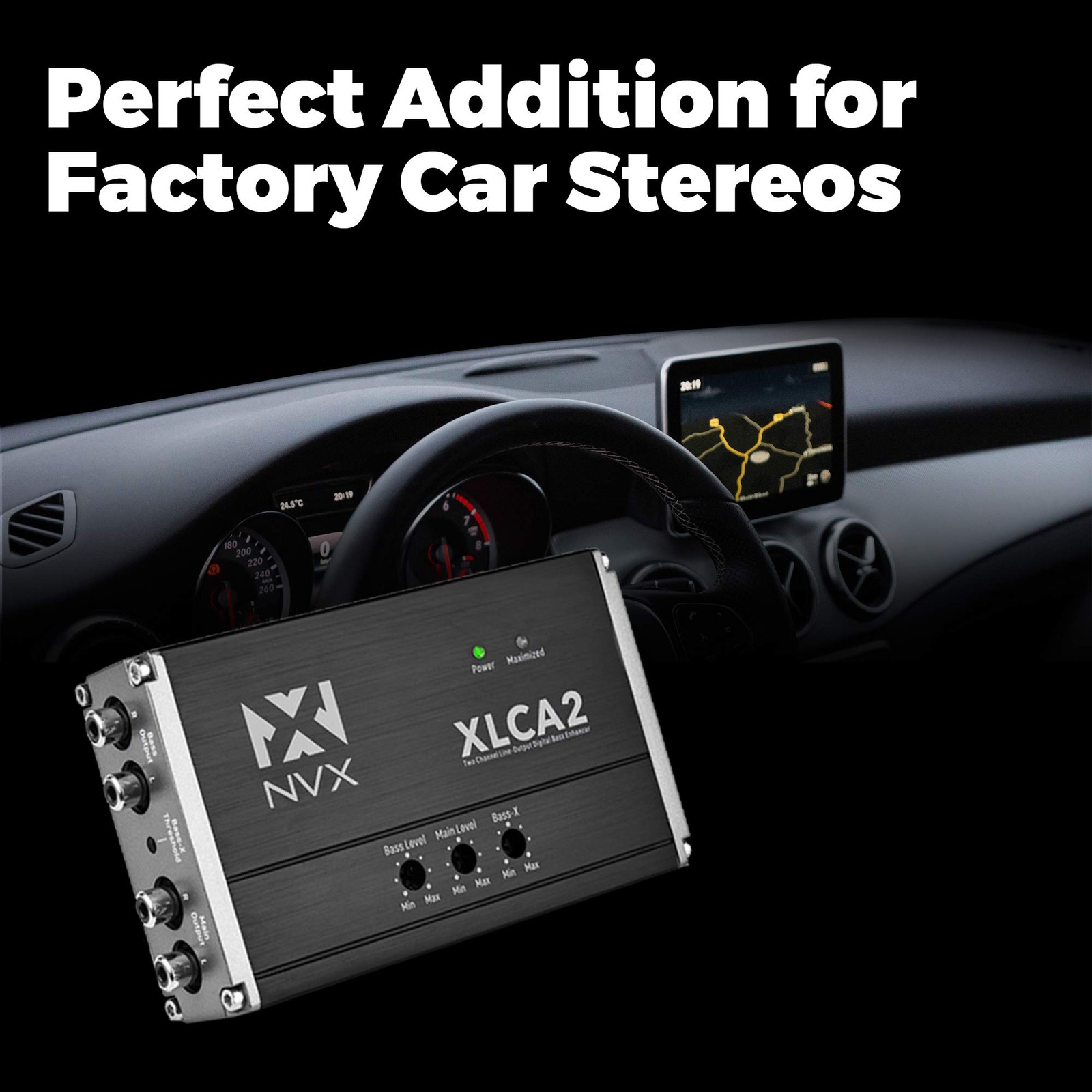 NVX XLCA2 X-Series 2-Channel Line Out Converter Digital Bass Enhancer with xB...