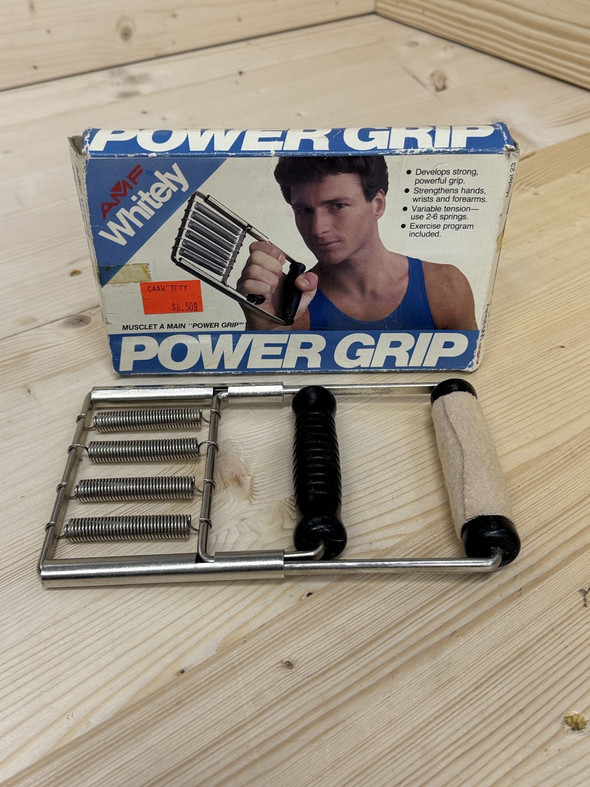 Vintage AMF Whitely Power Grip Hand Exerciser Strength Trainer Adjustable