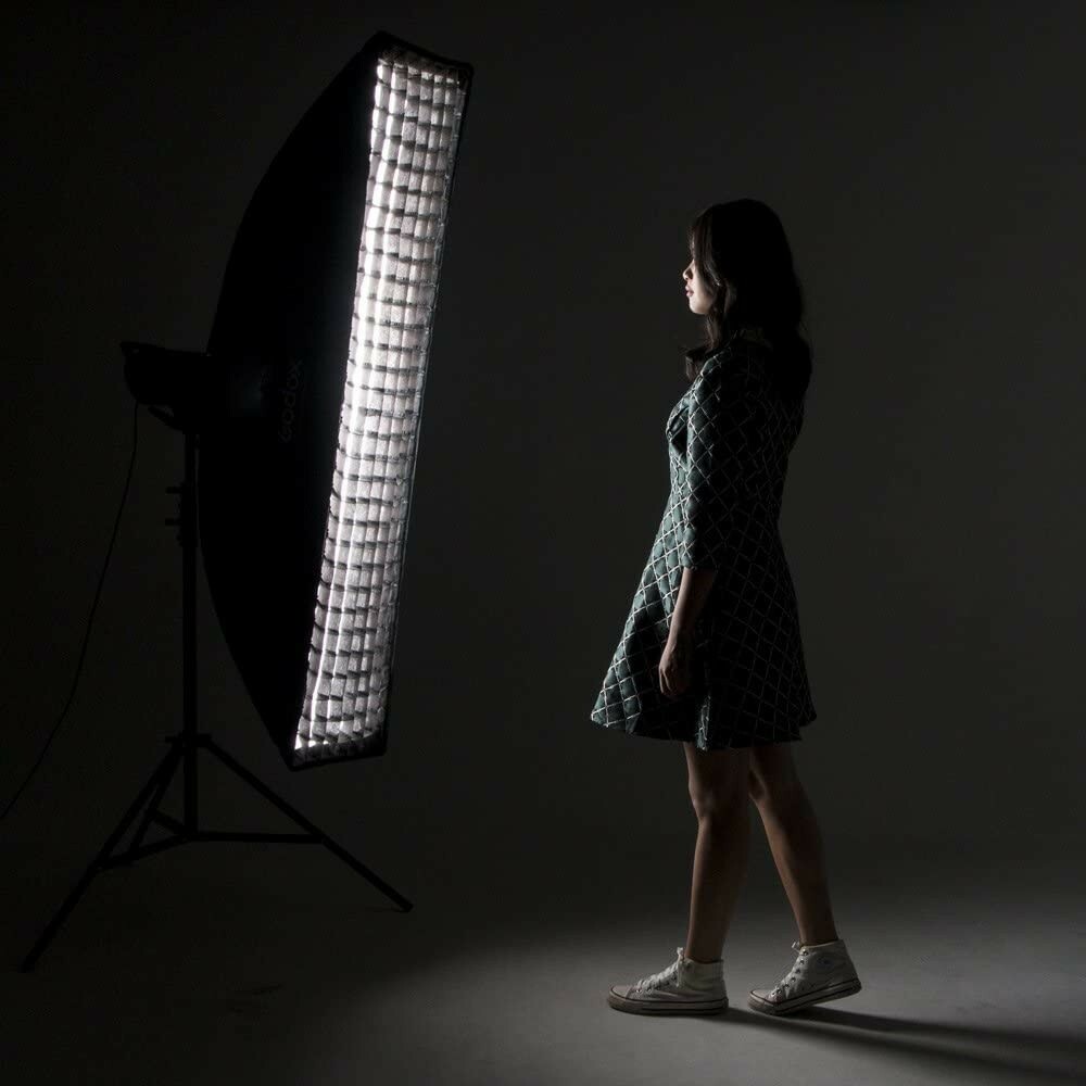 2PCS Godox 35*160cm Studio Strobe Flash Light Rectangular Softbox Grid Bowens
