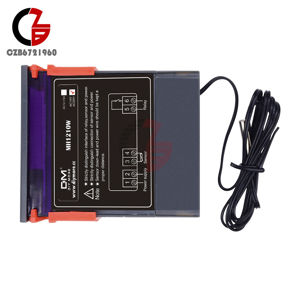 MH1210W 90~250V 10A Temperature Controller Sensor Thermostat -50~110℃ w/ Sensor