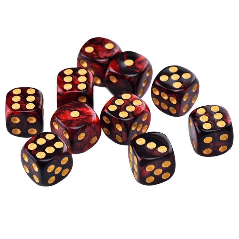 20 Pieces Acrylic Round Corner Dices 6 Sided Table Game Dices Smooth Surface