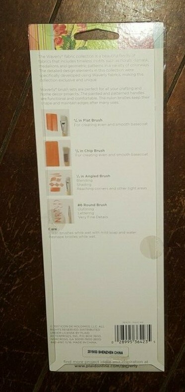 Waverly Basic Set: #6 Round, 1/2" Angled, 3/4" Flat & 3/4" Chip Brushes - #36423