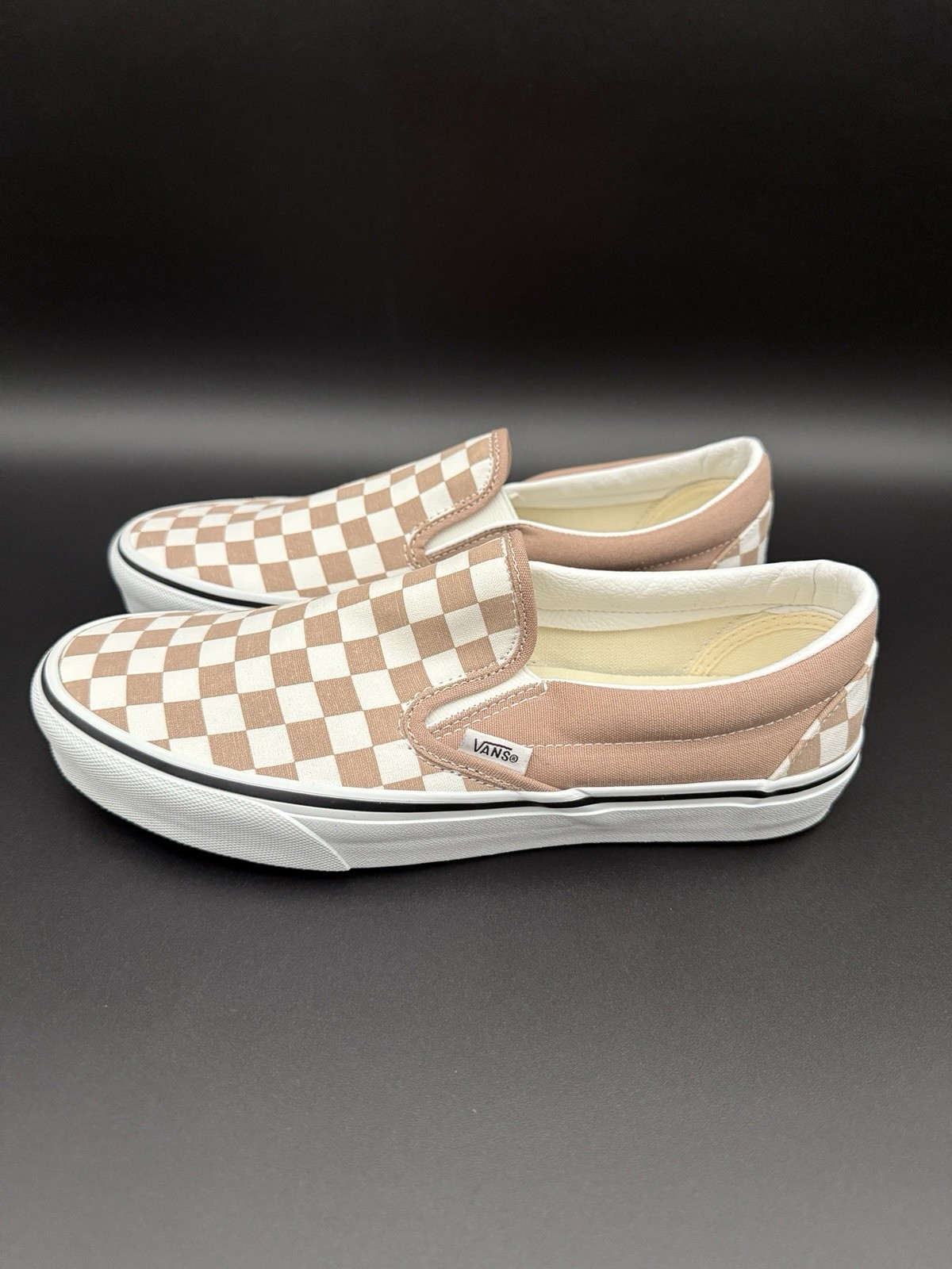 Unisex VANS Classic Checkerboard Slip-On Warm Taupe Brown VN000D6YE2V