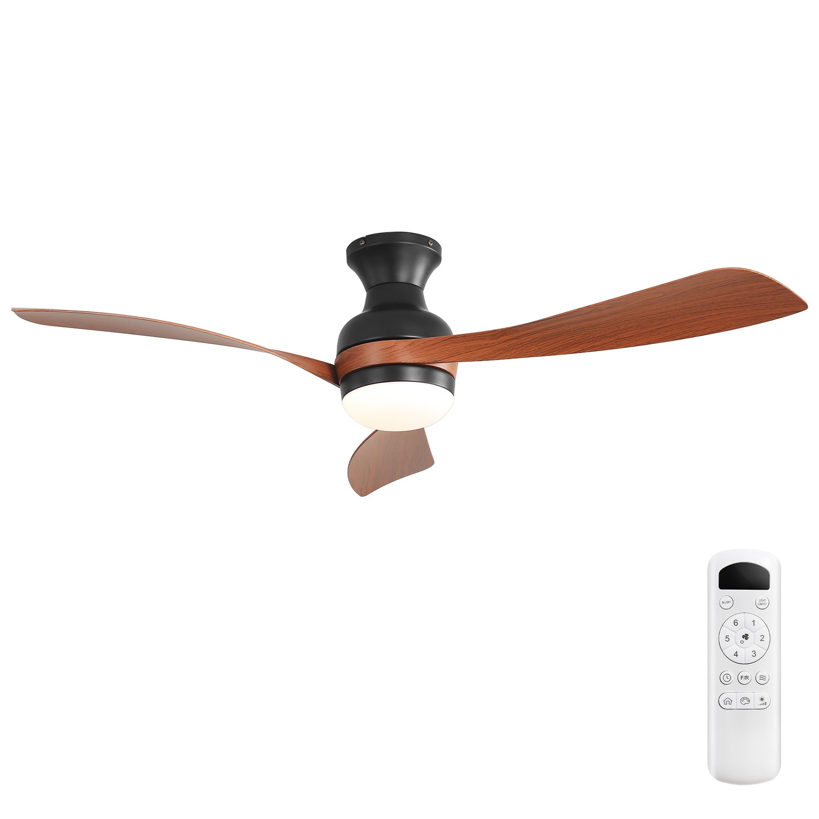 52" Ceiling Fan with Lights, Quiet DC Motor Reversible, Dimmable LED with Memory