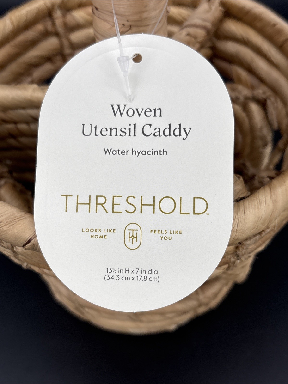 Threshold Woven Utensil Caddy Round Basket Target New Boho Flatware Holder