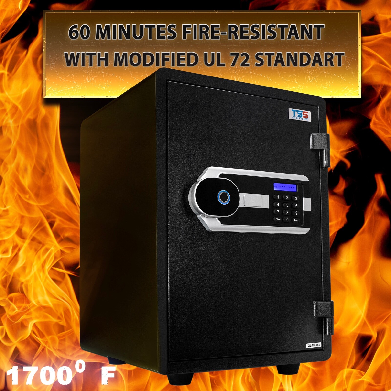 Digital Biometric Fireproof Waterproof Safe Box for Home Office Cash Jewelry