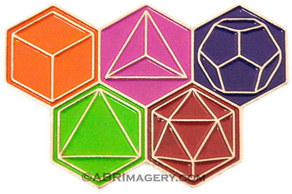 Hat Pin 38 - Platonic Solids - Limited Edition Planes Of Existence Glassblowing