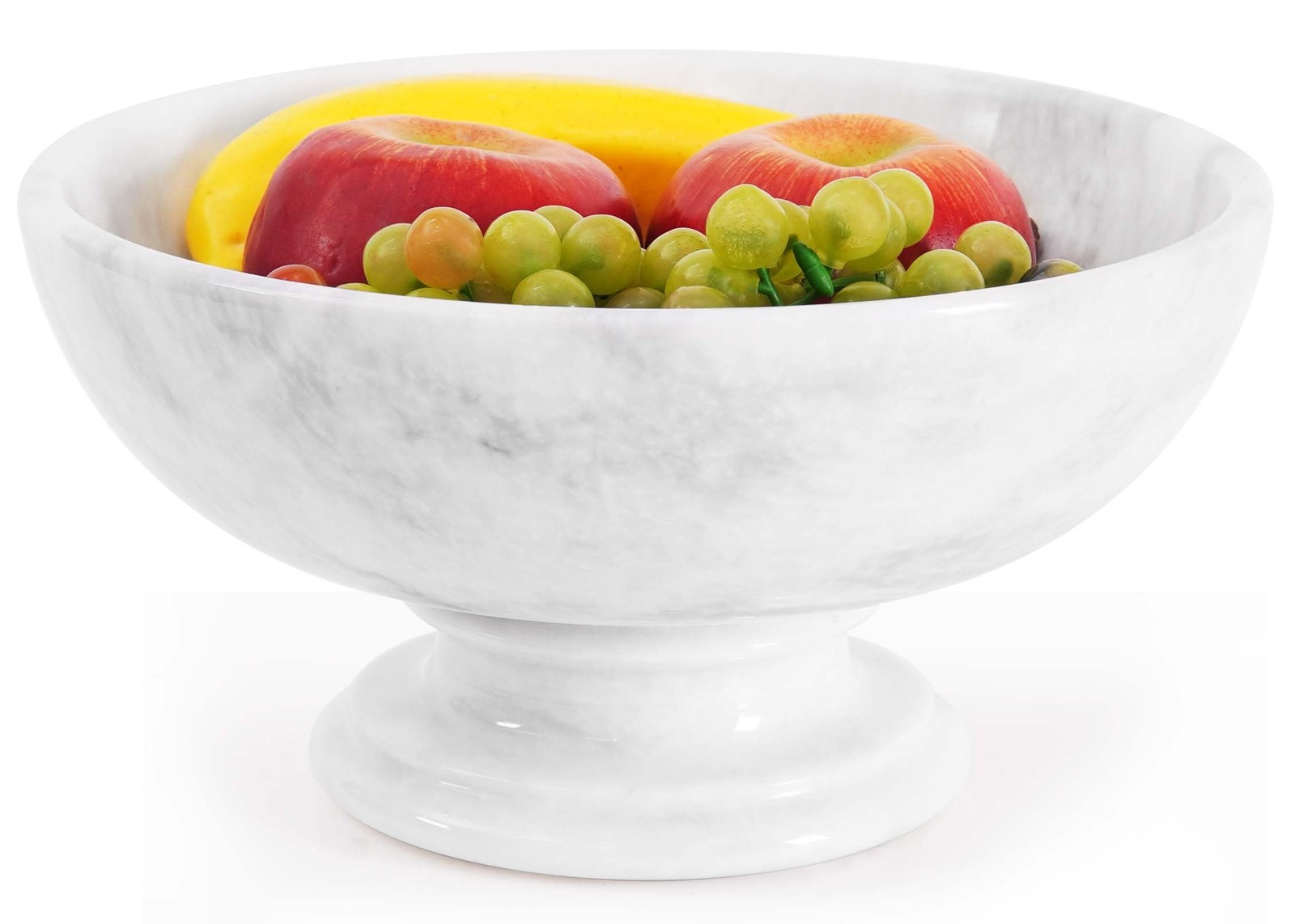 Marble Fruit Bowl 10" Inches White Handmade Candy Bowl For Entryway Table, Id...