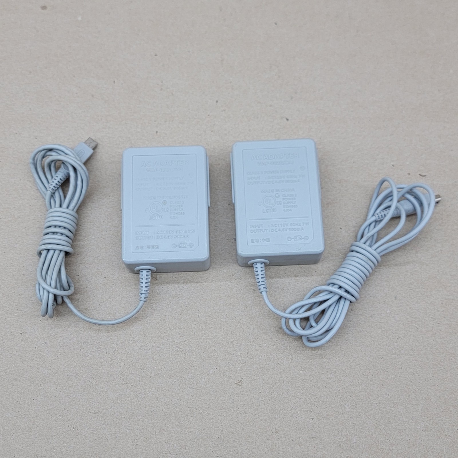 Lot of 2 Nintendo Wall Charger Official AC Adapter Power Charging 3DS XL WAP-002