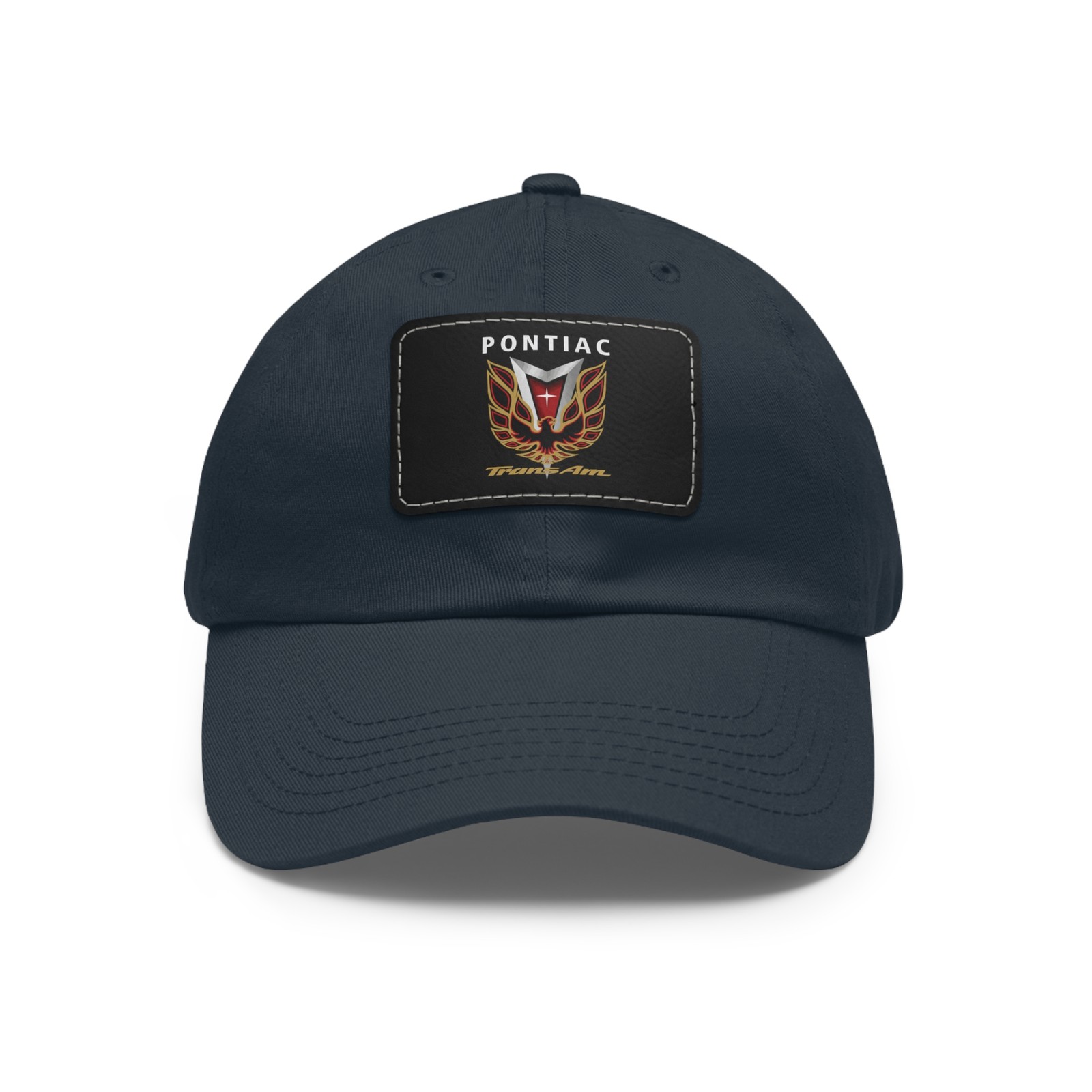 USA Pontiac Trans Am Firebird Logo Dad Hat - Leather Patch Dad Hat