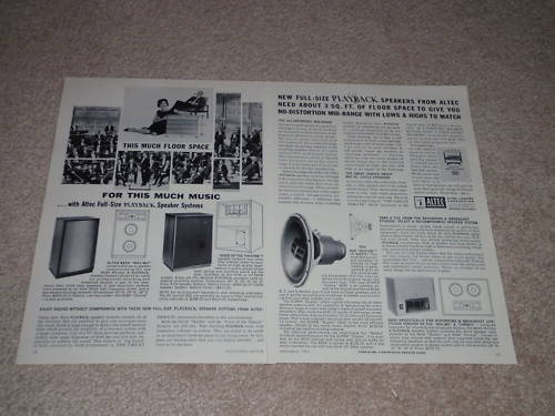 Altec Voice of the Theater Ad,1964 843a, 604, 844a, Specs Duplex Horn