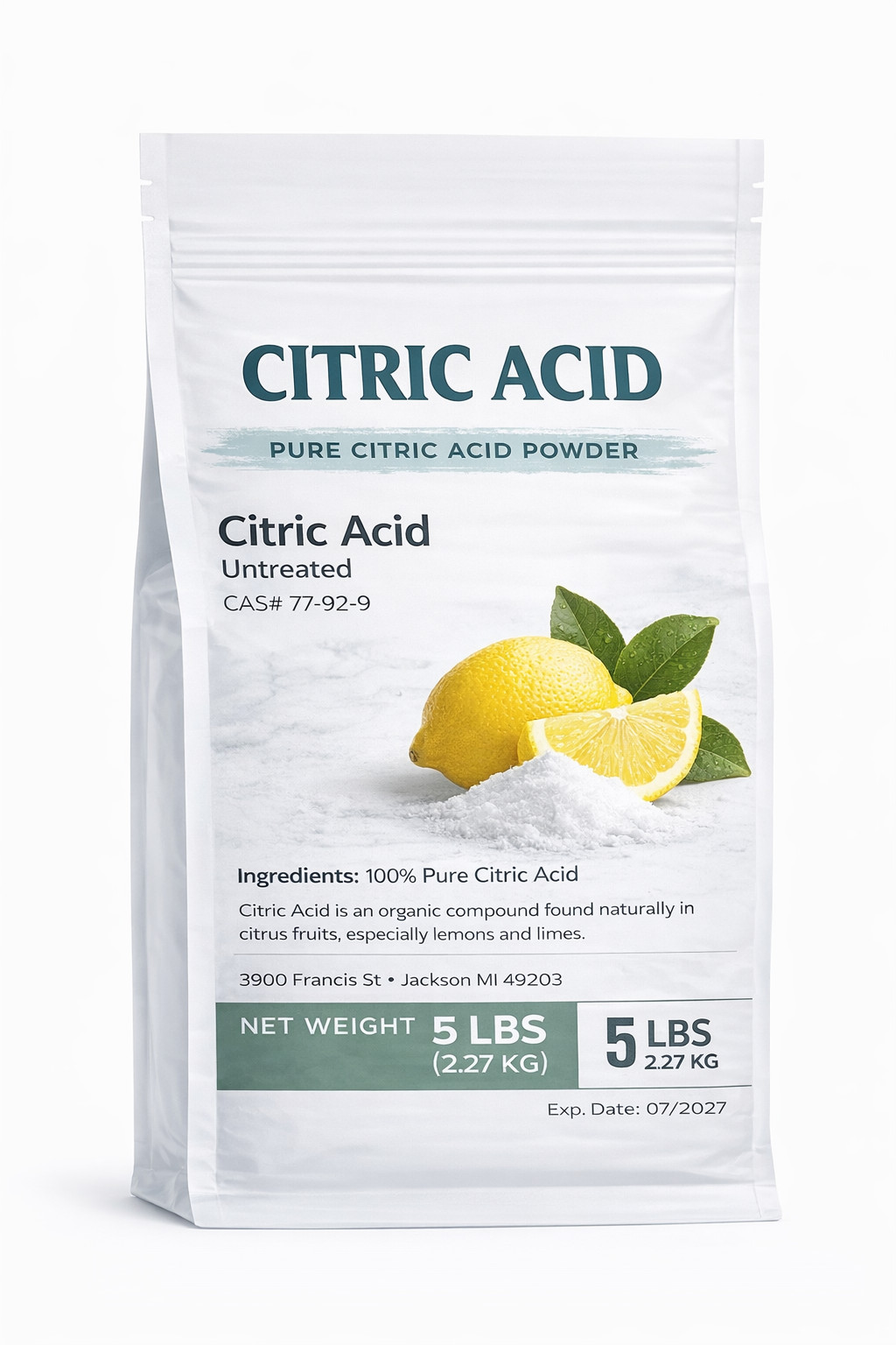 100% Pure Citric Acid Powder 5lb – Industrial -Heavy Cleaning -Non Food Grade -