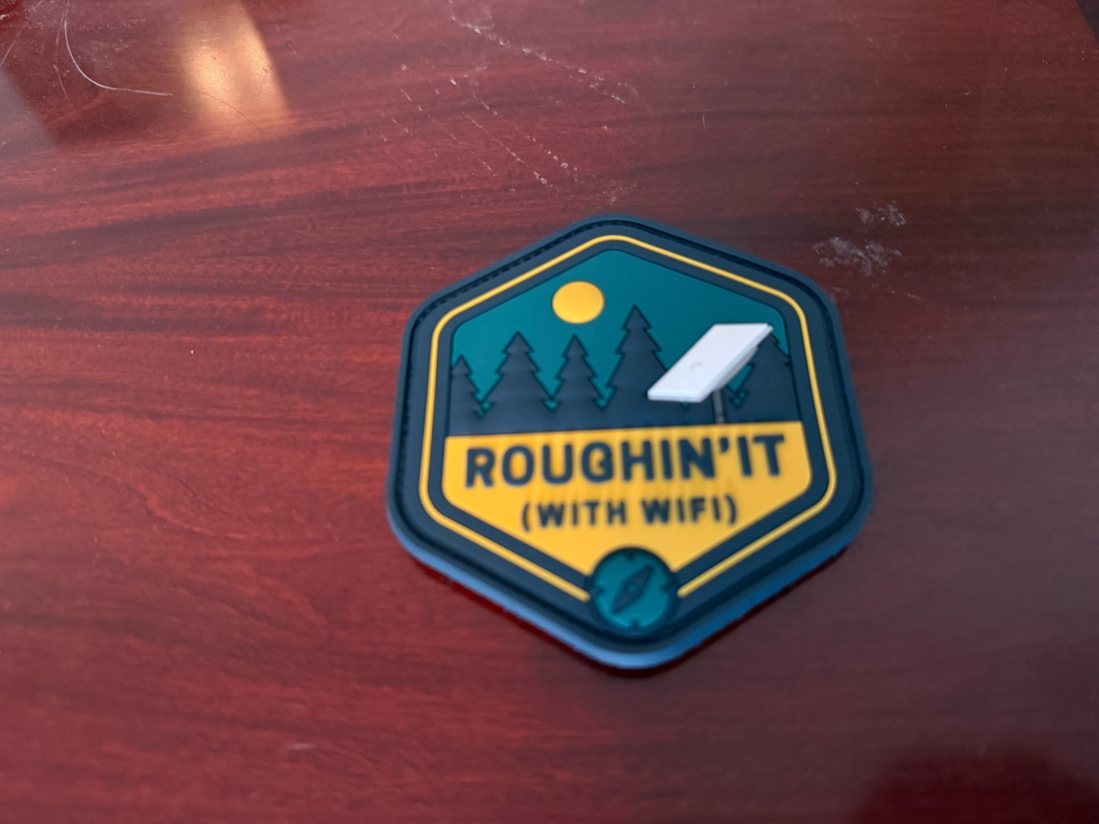 Roughin’ It (With WiFi) Hook and Loop Backed Patch (Overlanding, Camping)