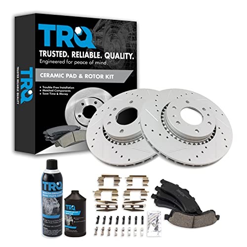 Front Premium Ceramic Pad Performance Rotor & Hardware Kit w/Fluids