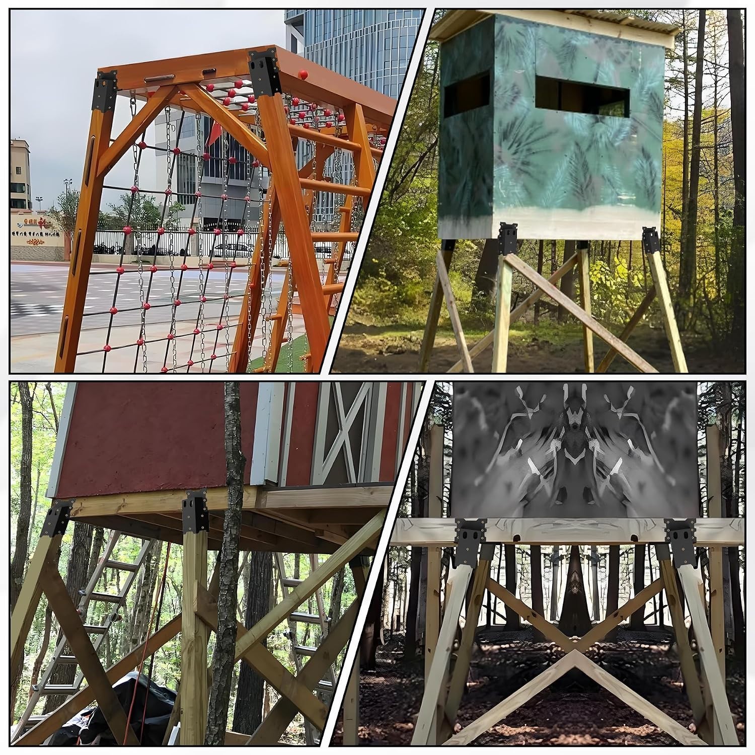 Rust-Resistant Deer Stand Brackets 4-Pack, Supports Up to 2000 lbs for Platforms