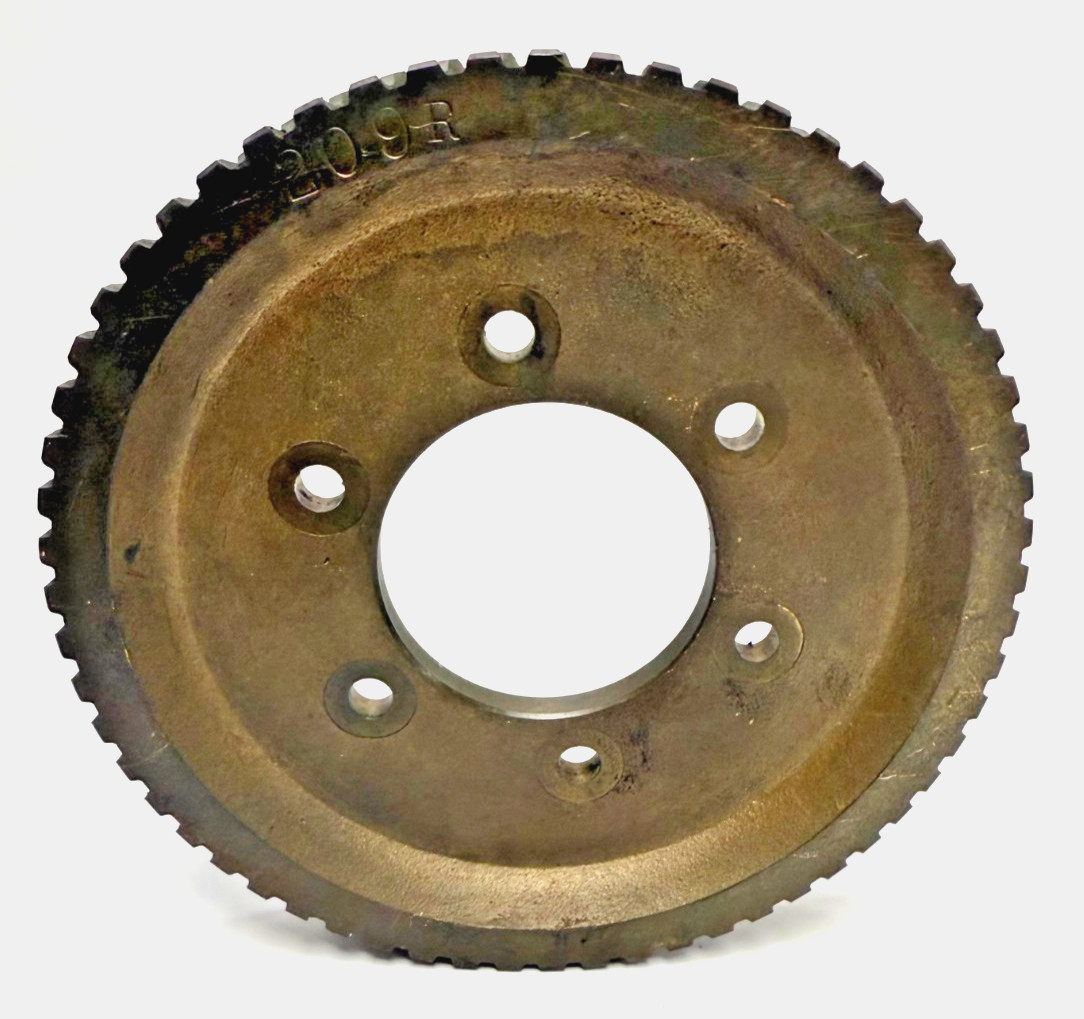 WORM WHEEL GEAR TEETH 60 6-1/4" OVERALL DIAMETER 2-1/8" BORE 1/4"THROUGH BORE
