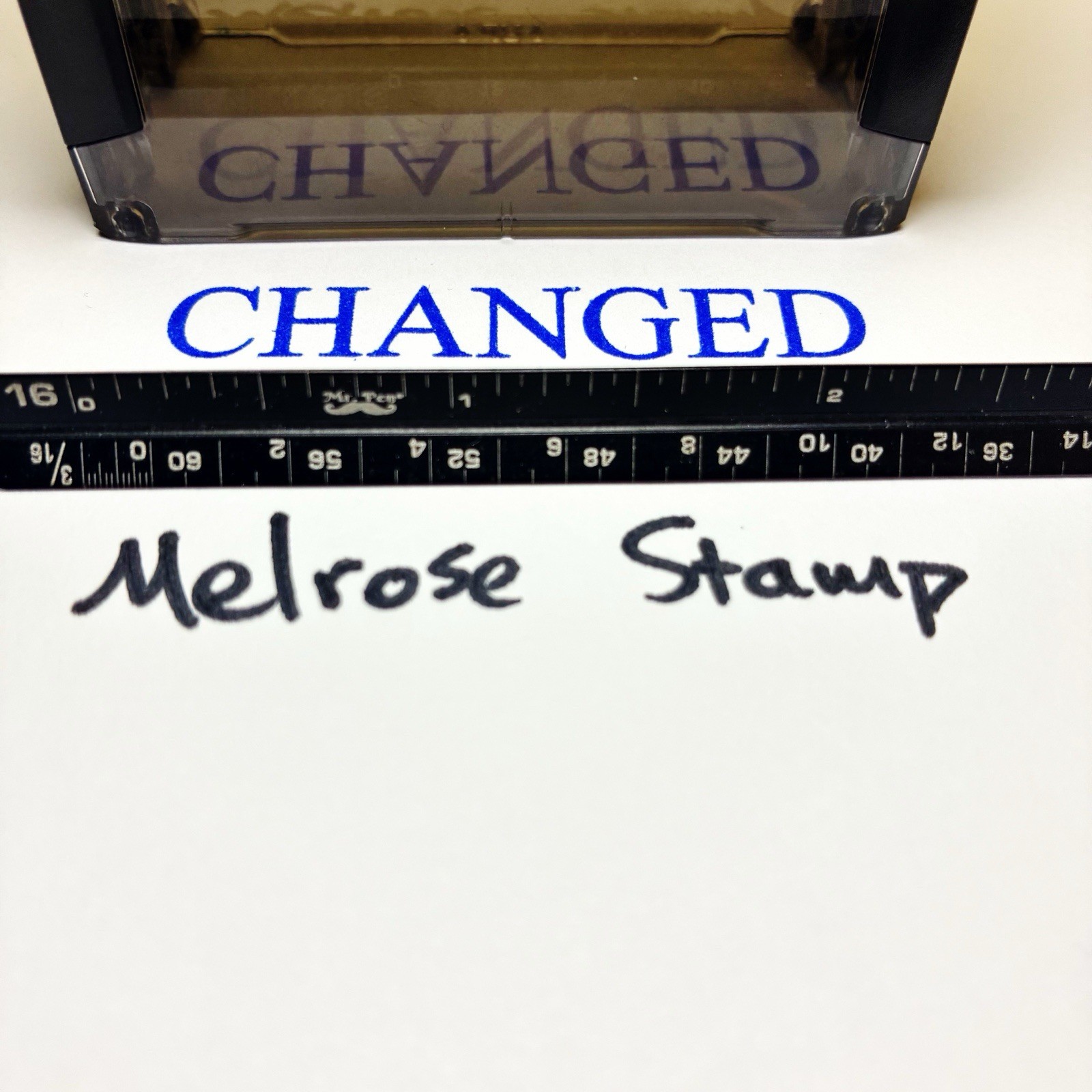 Changed Rubber Stamp Blue Ink Self Inking Ideal 4913