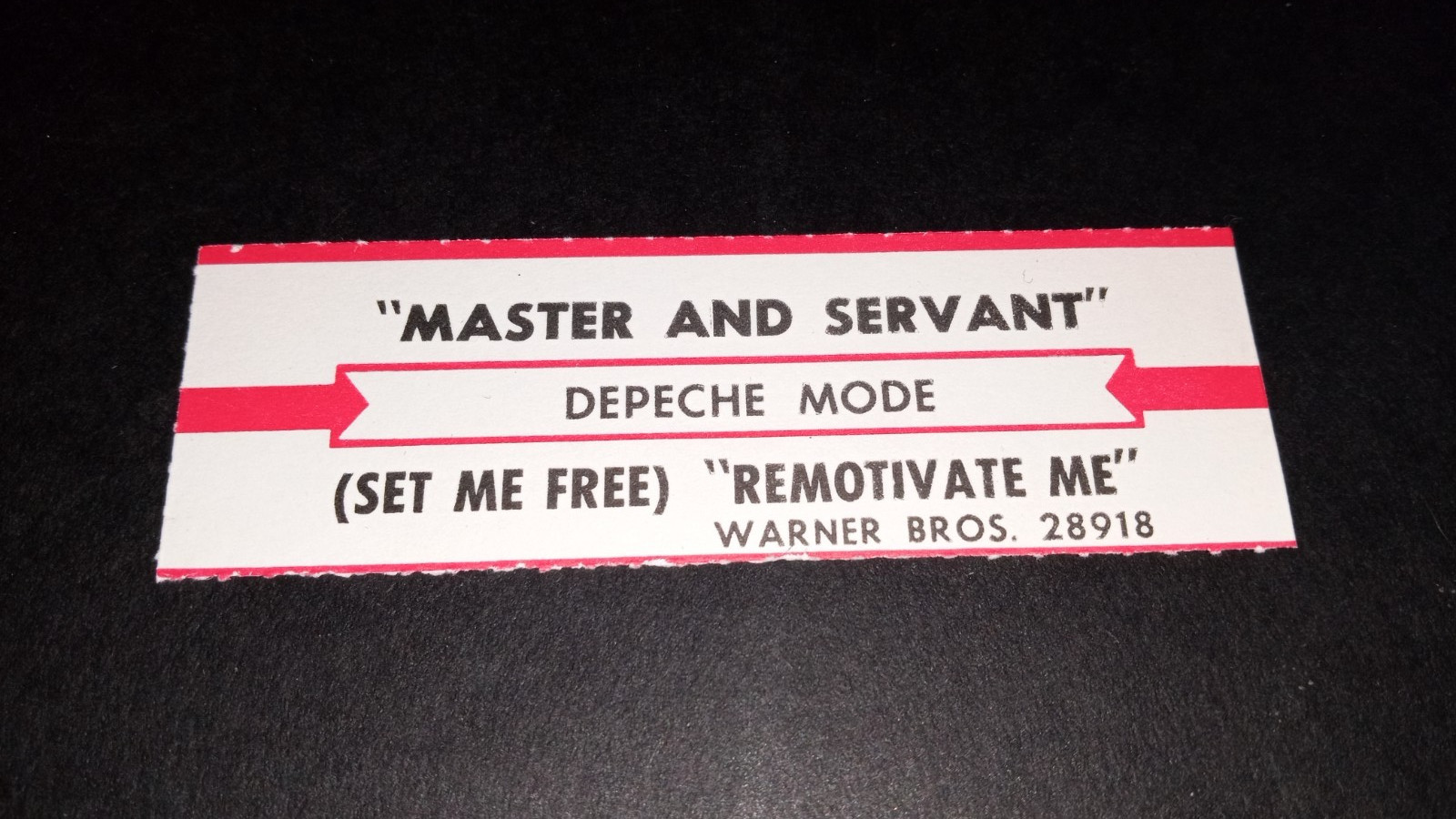 Jukebox Title Strip - DEPECHE MODE - Master and Servant / Remotivate Me
