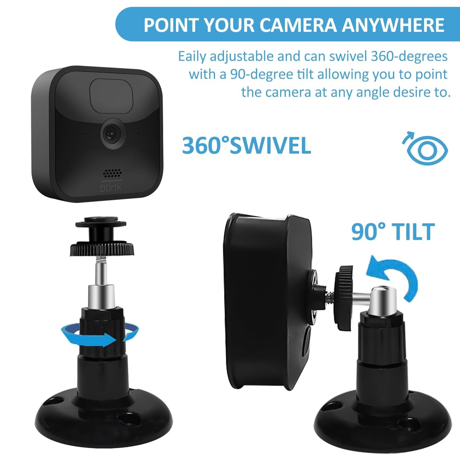 Blink Outdoor Camera Mount - 360° Adjustable Wall Mount Bracket (3 Pack)