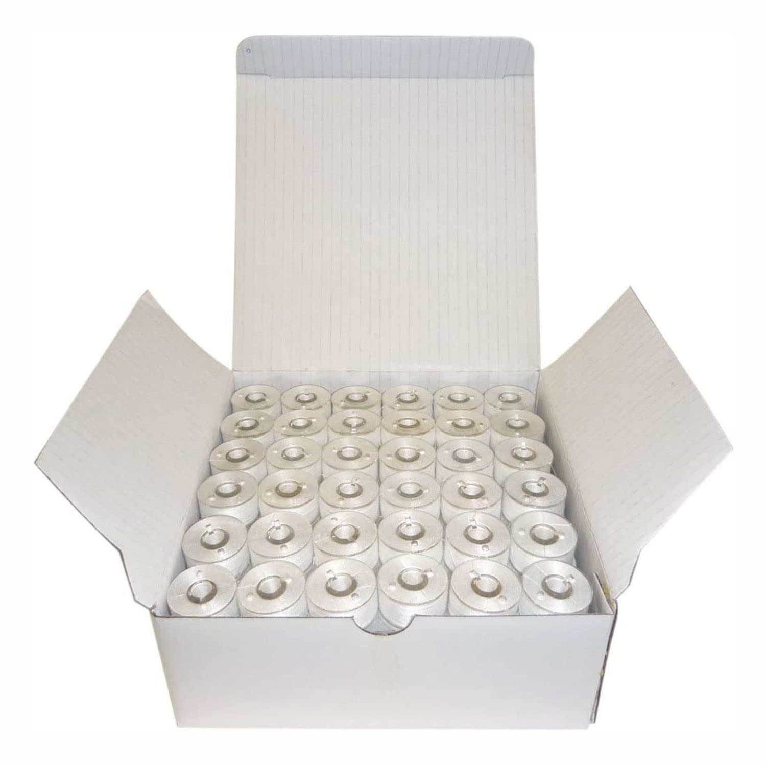 Superpunch 60S/2 Polyester Pre-Wound Bobbins Thread, Class 15 A, Superb White...