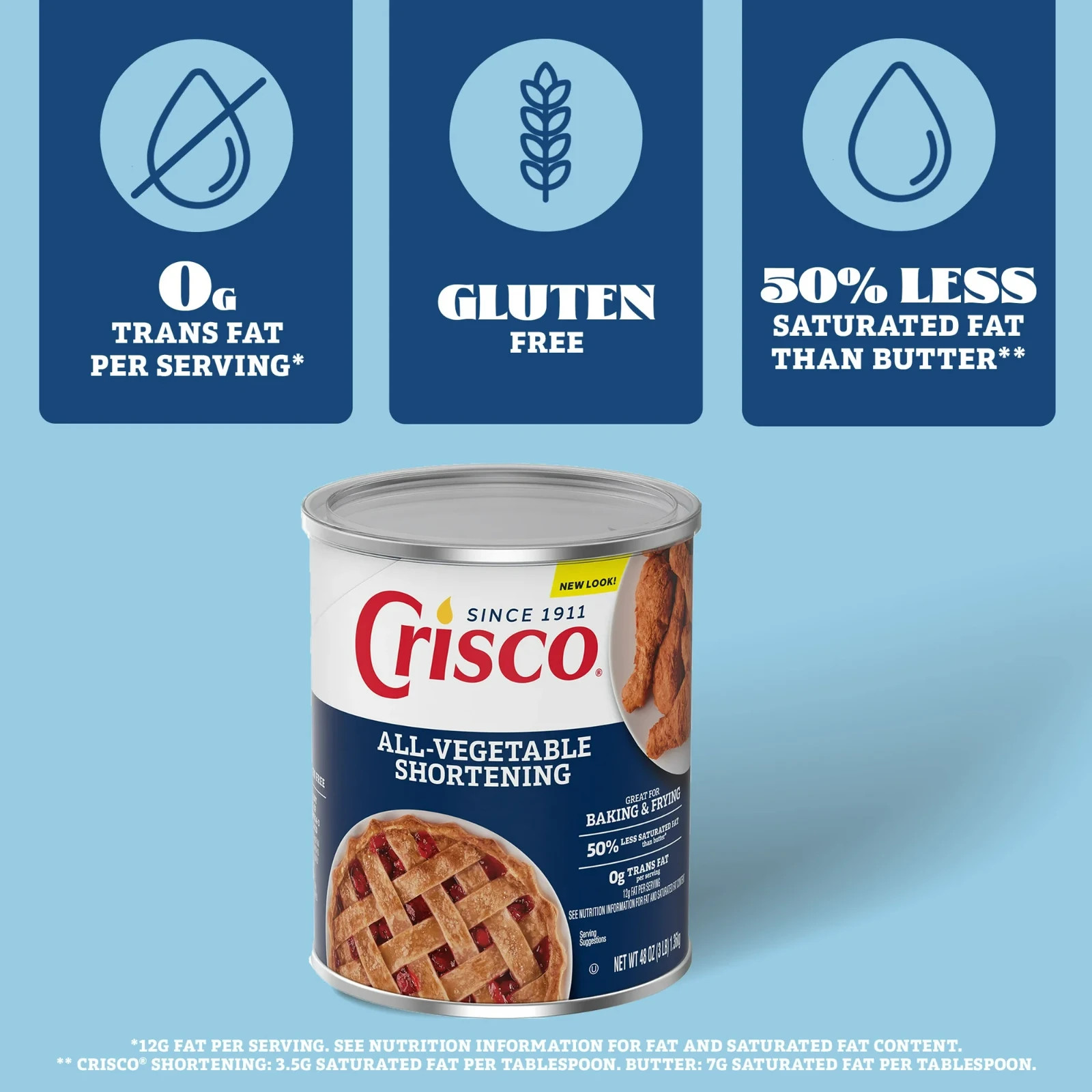 Crisco All-Vegetable Shortening, 48 oz