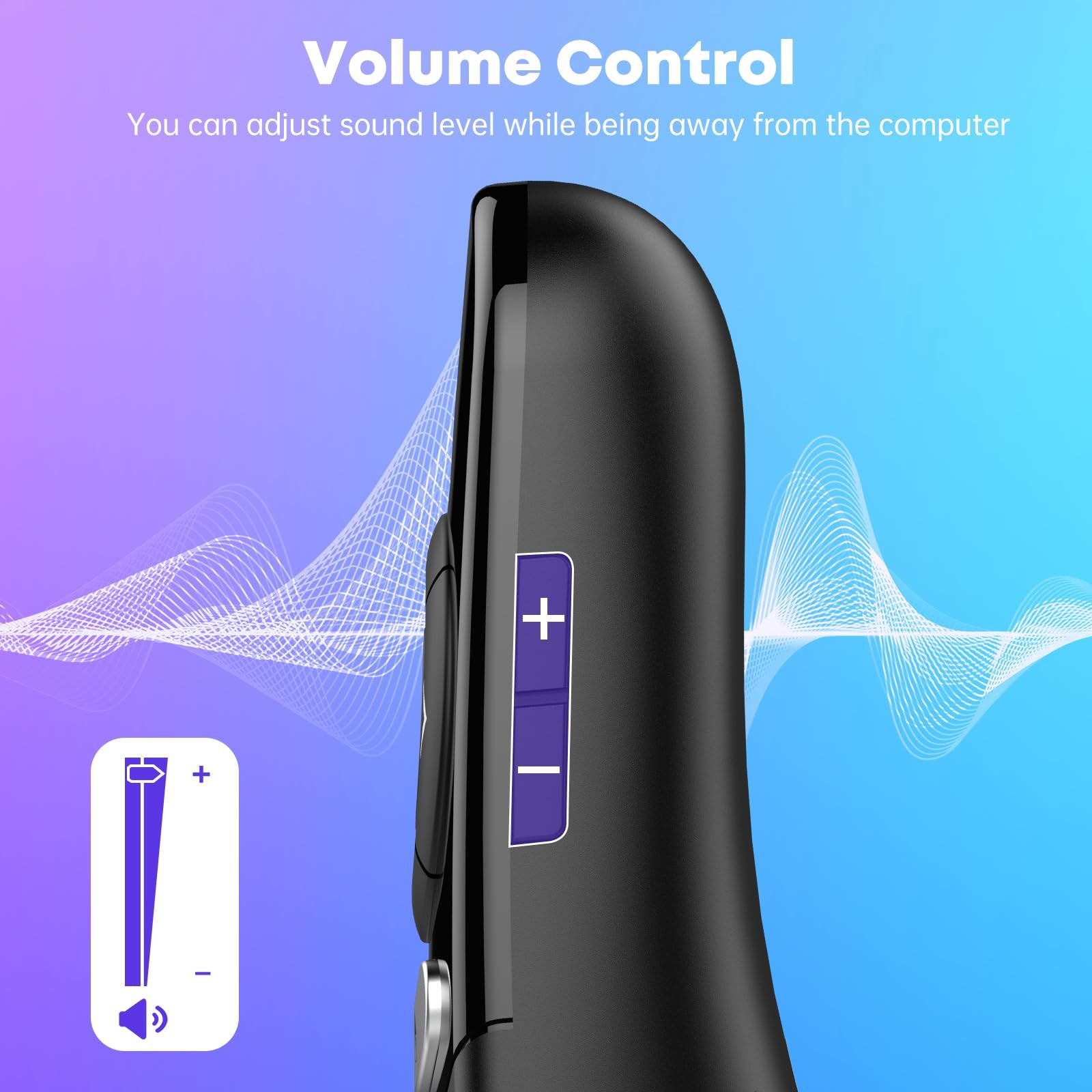 2 in 1 Type C USB Presentation Clicker with Physical and Digital Function, RF...