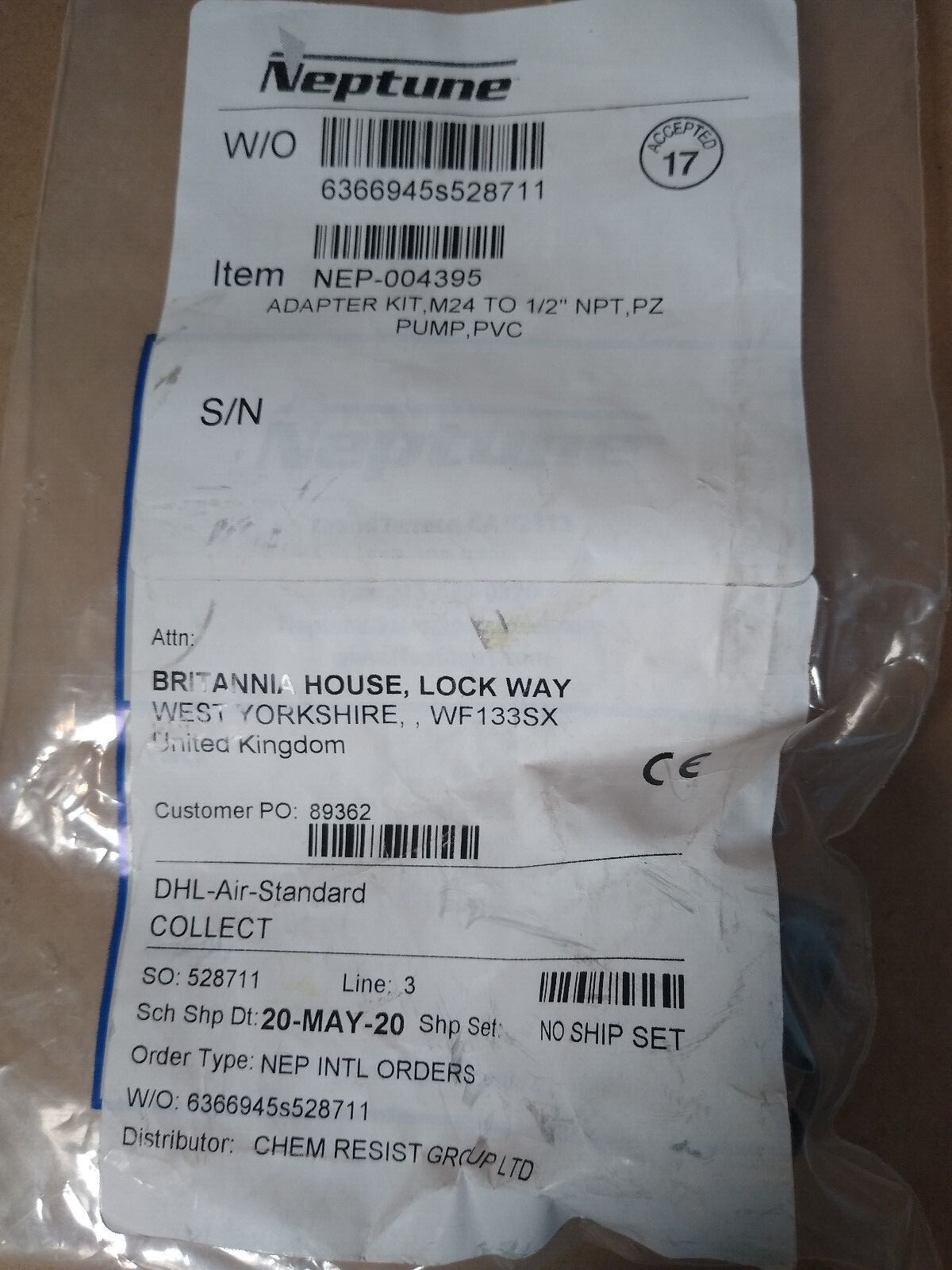 NEW Neptune Adapter Fitting NEP-004395
