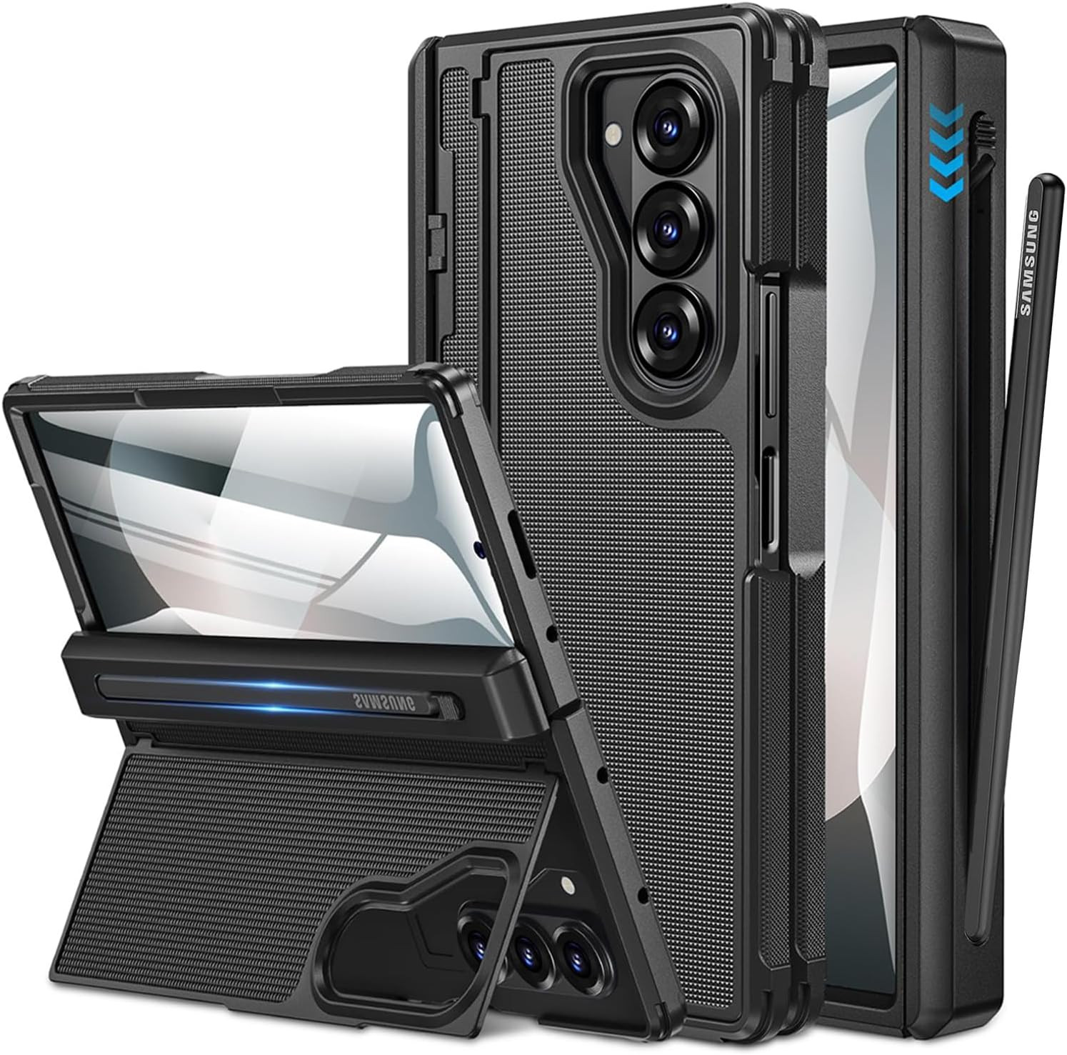 For Samsung Galaxy Z Fold 7 Case S Pen Holder Kickstand & Screen Protector Cover