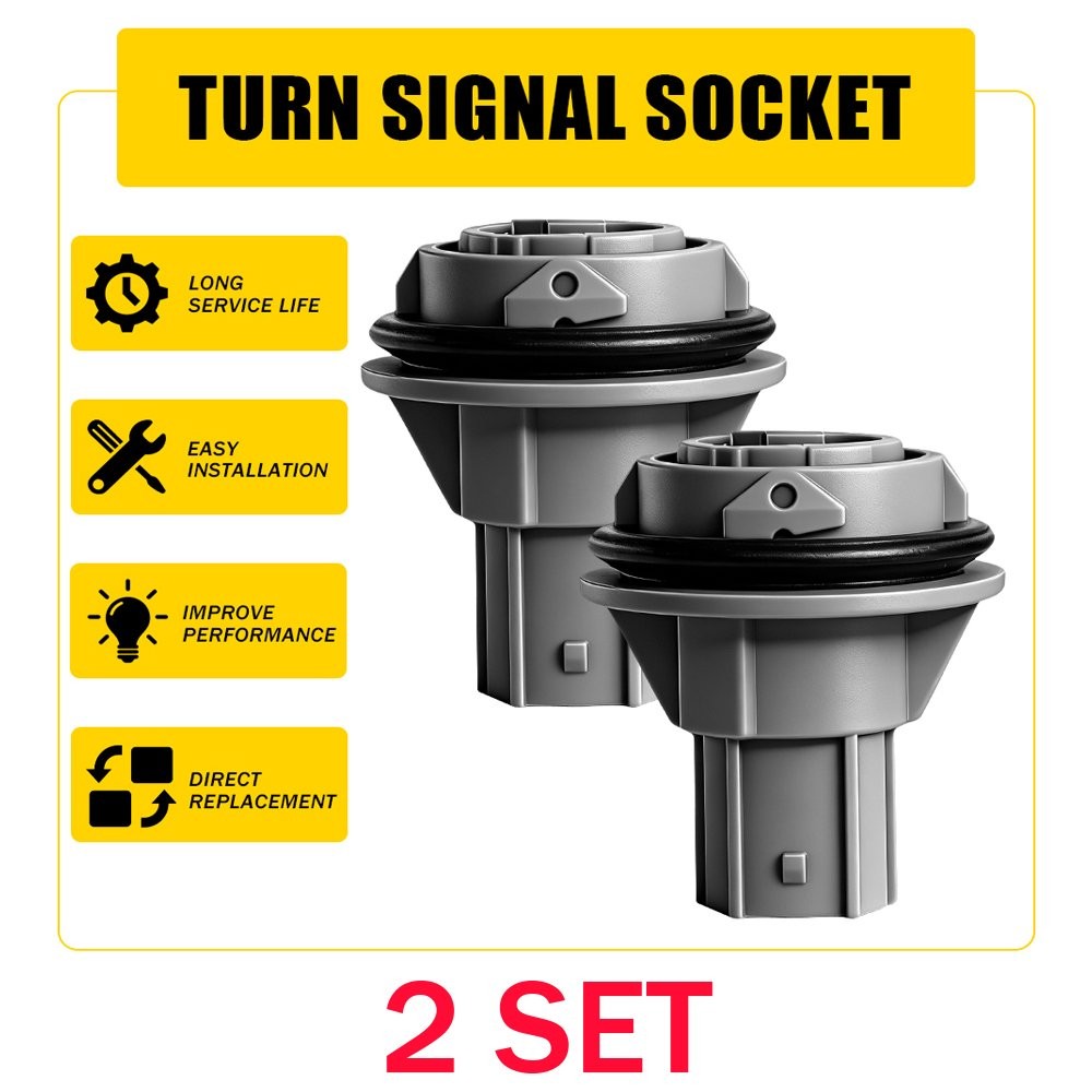4PCS Turn Signal Lights Sockets Front Left Right For 2013-2017 Honda Accord Gray