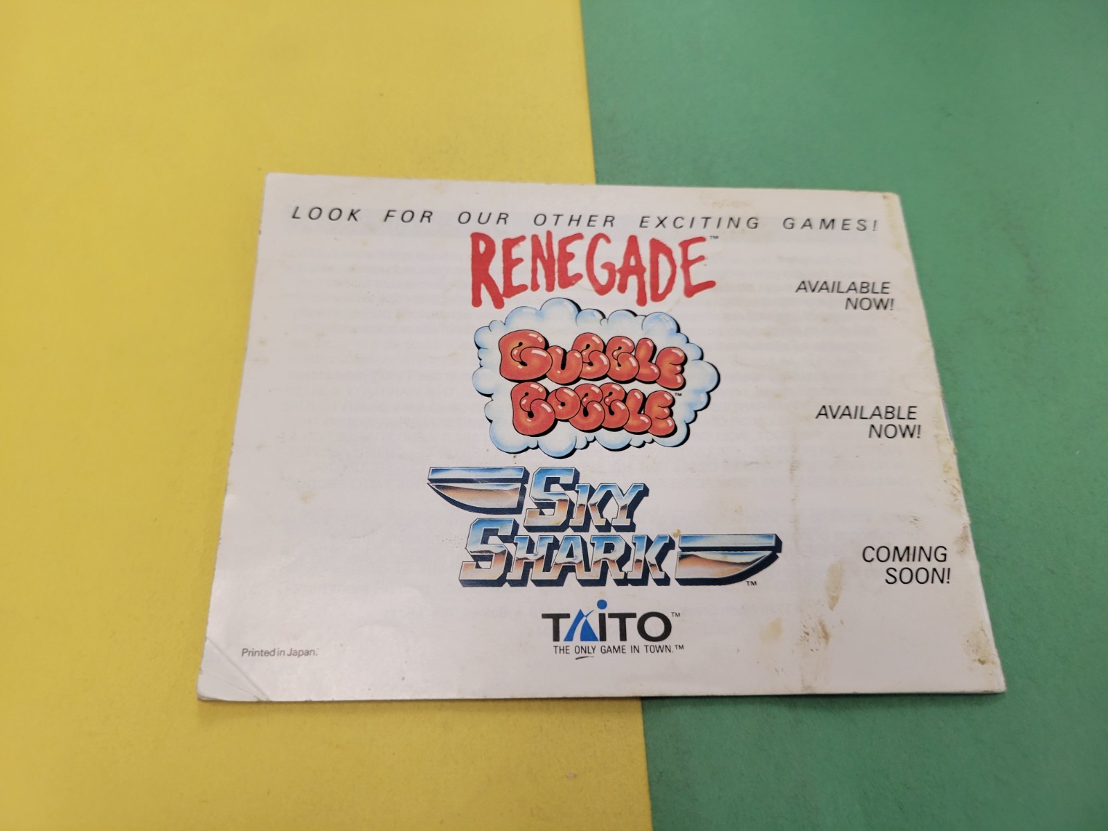 Nintendo NES Manual Only Operation Wolf