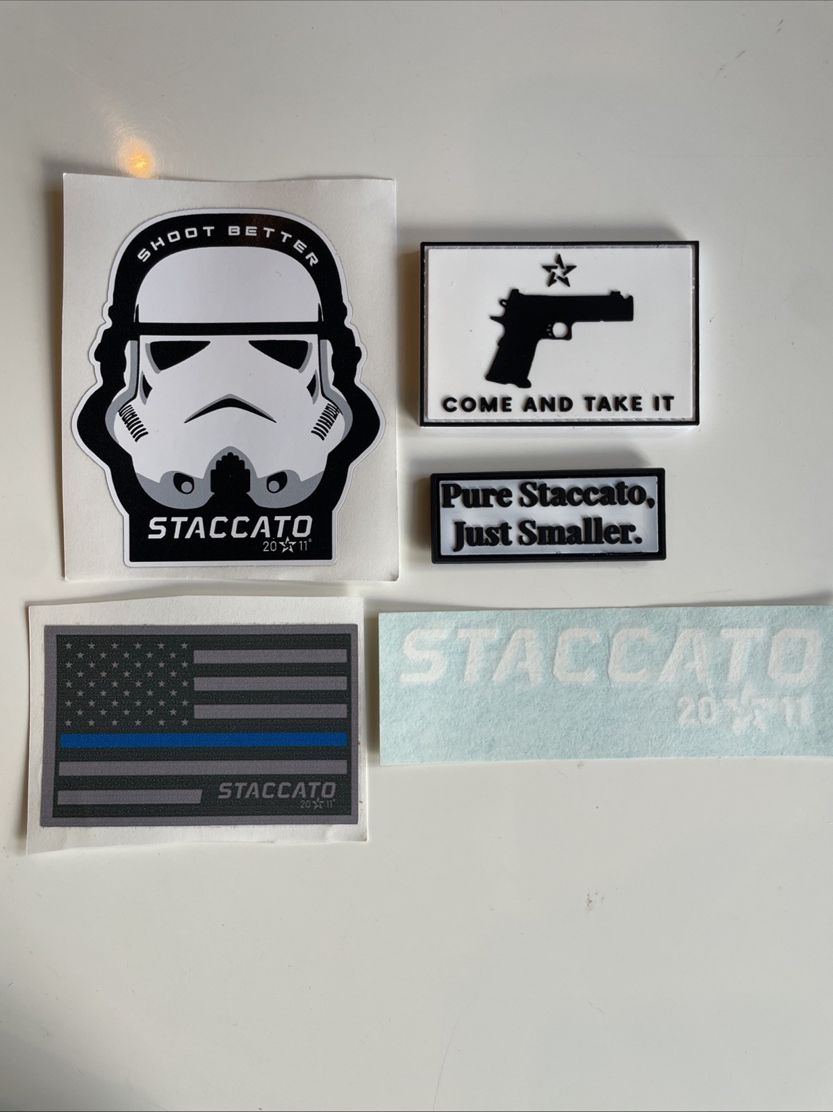 Staccato 2011 hook & Loop Patches & stickers lot!! Great gift!