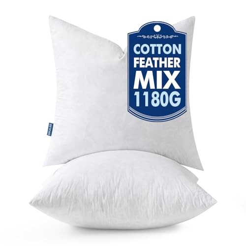 Euro Pillow Inserts 24x24 Inch Set of 2, Feather Mix 24x24 Inch (Pack of 2)