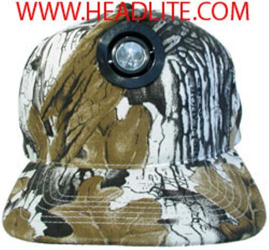 Head-Lite Original Flashlight Hat - Winter / Desert Camouflage - Brand New