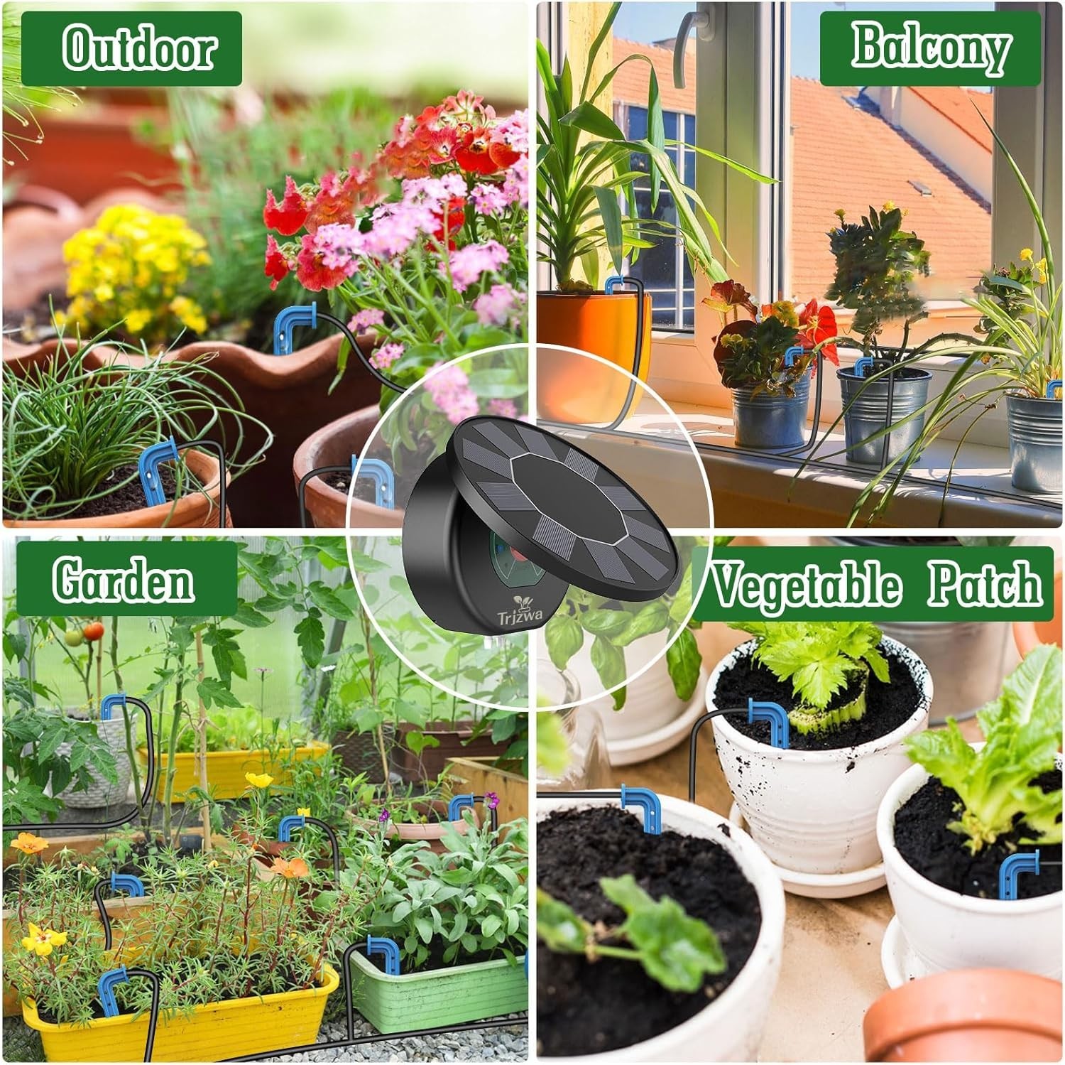 Solar Drip Irrigation Kit 10M Hose Automatic Watering with 9 Modes