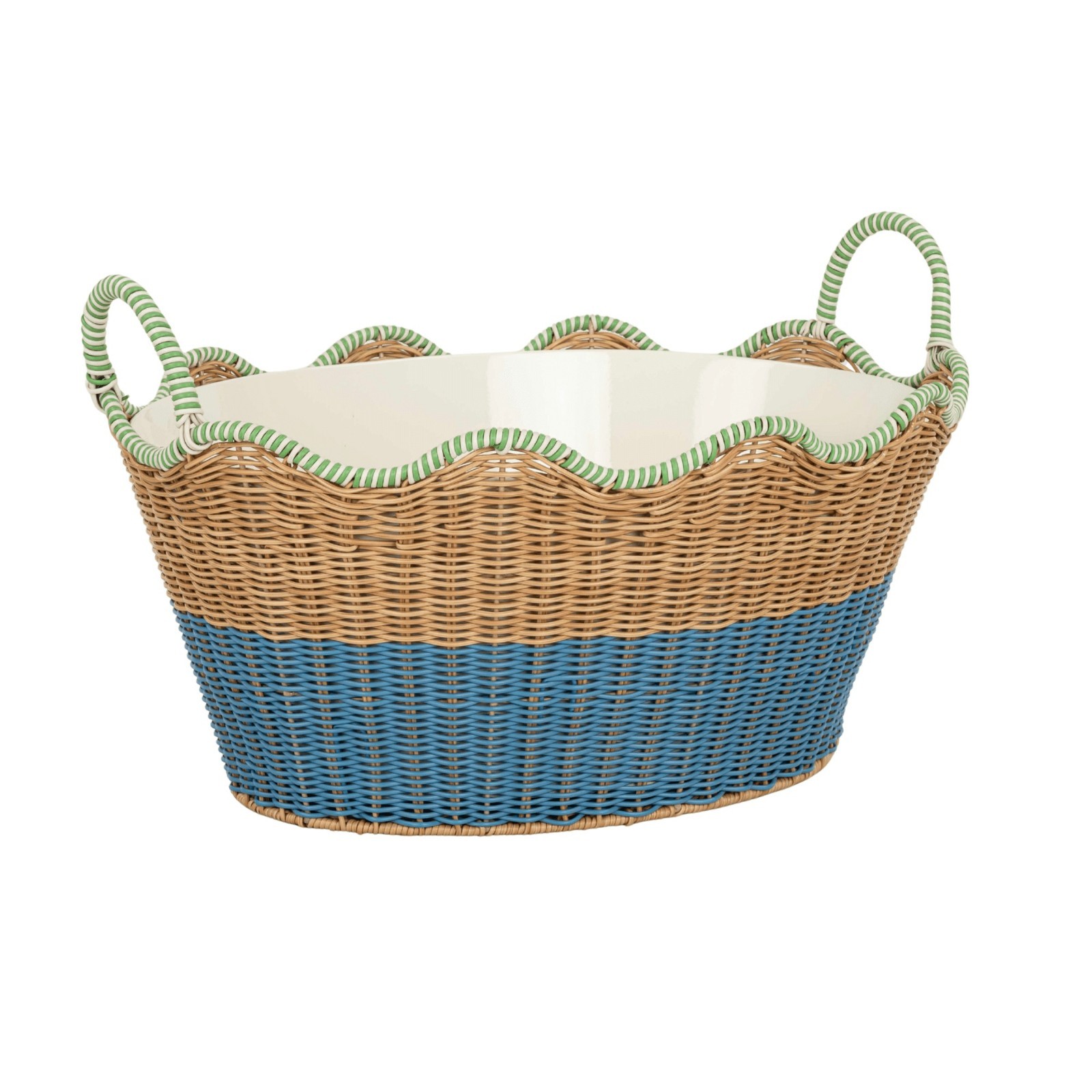 Two-Tone Rattan Drink Basket