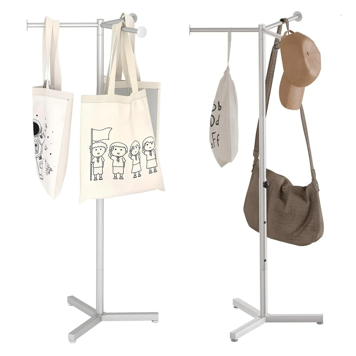 METAL CLOTHING DISPLAY RACK FOR STORE OR HOME -HAT -PURSE - ADJUSTABLE- SET OF 2