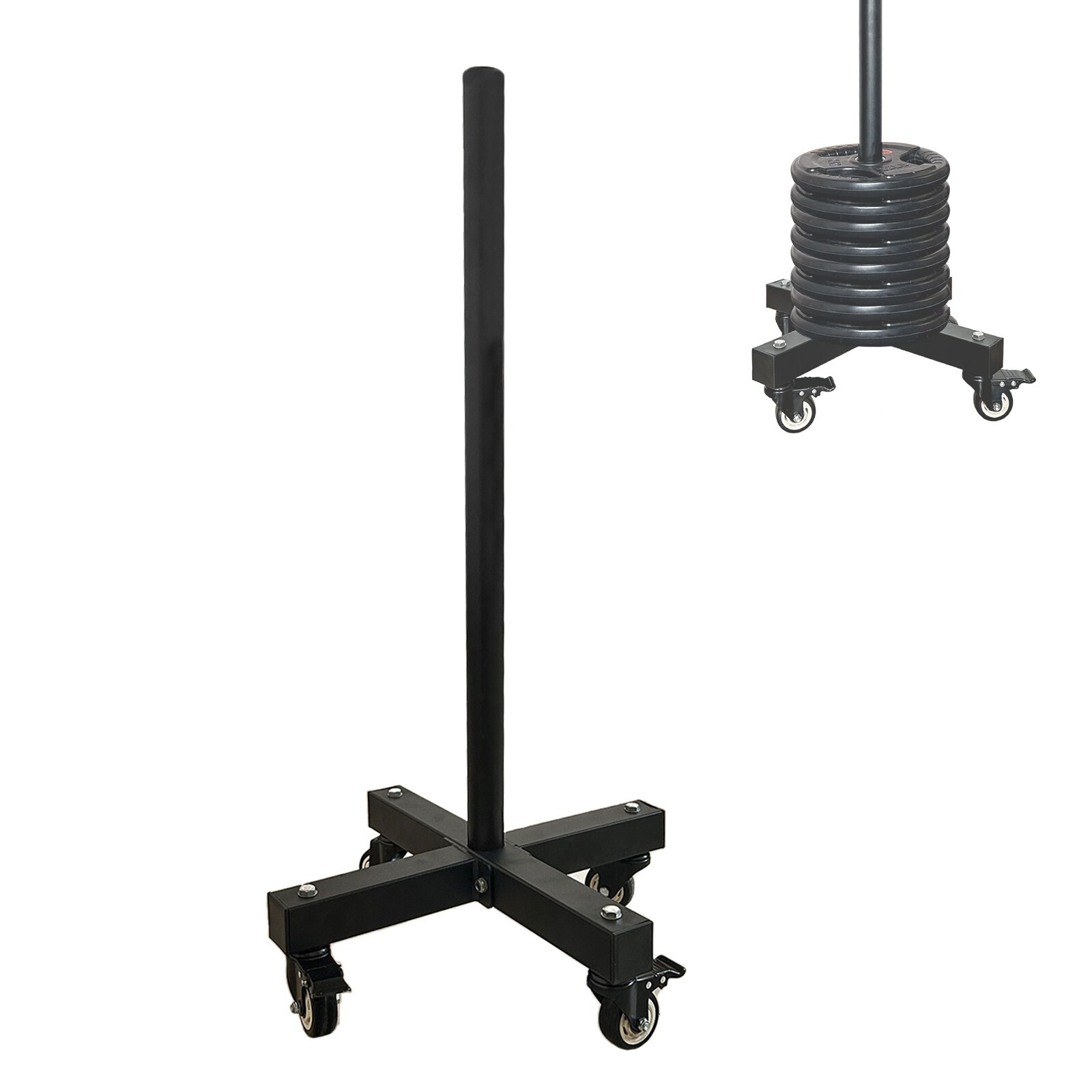 Movable Weight Plate Rack with Wheel for 2-Inch Bumper Storage Weight Tree Stand