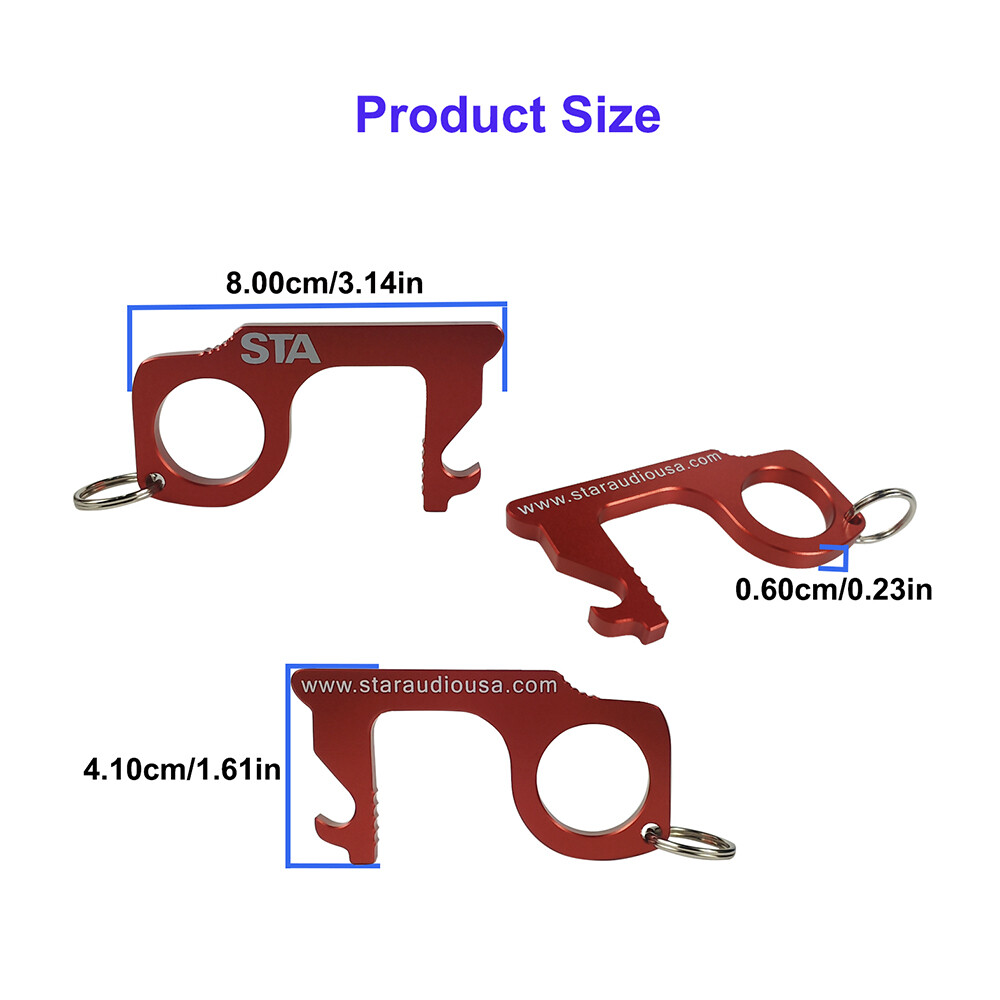8Pcs Contactless Keychain Anti-Microbial Keychain No Touch Hand Tool Door Open
